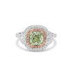 Natural Green Cushion Diamond Halo Ring | GIA Certified product image 1