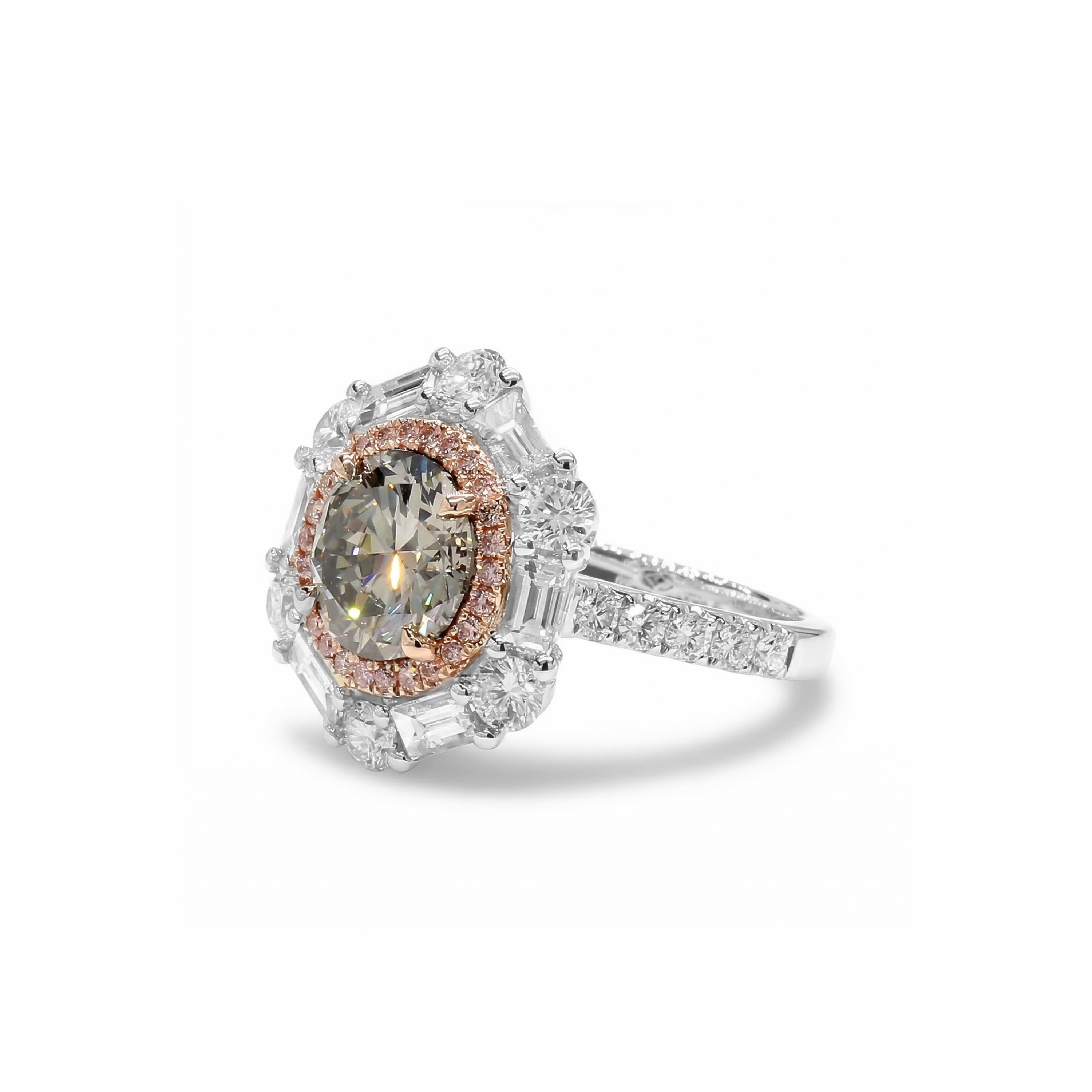 Natural Gray Round Diamond Ring | GIA Certified product image 2