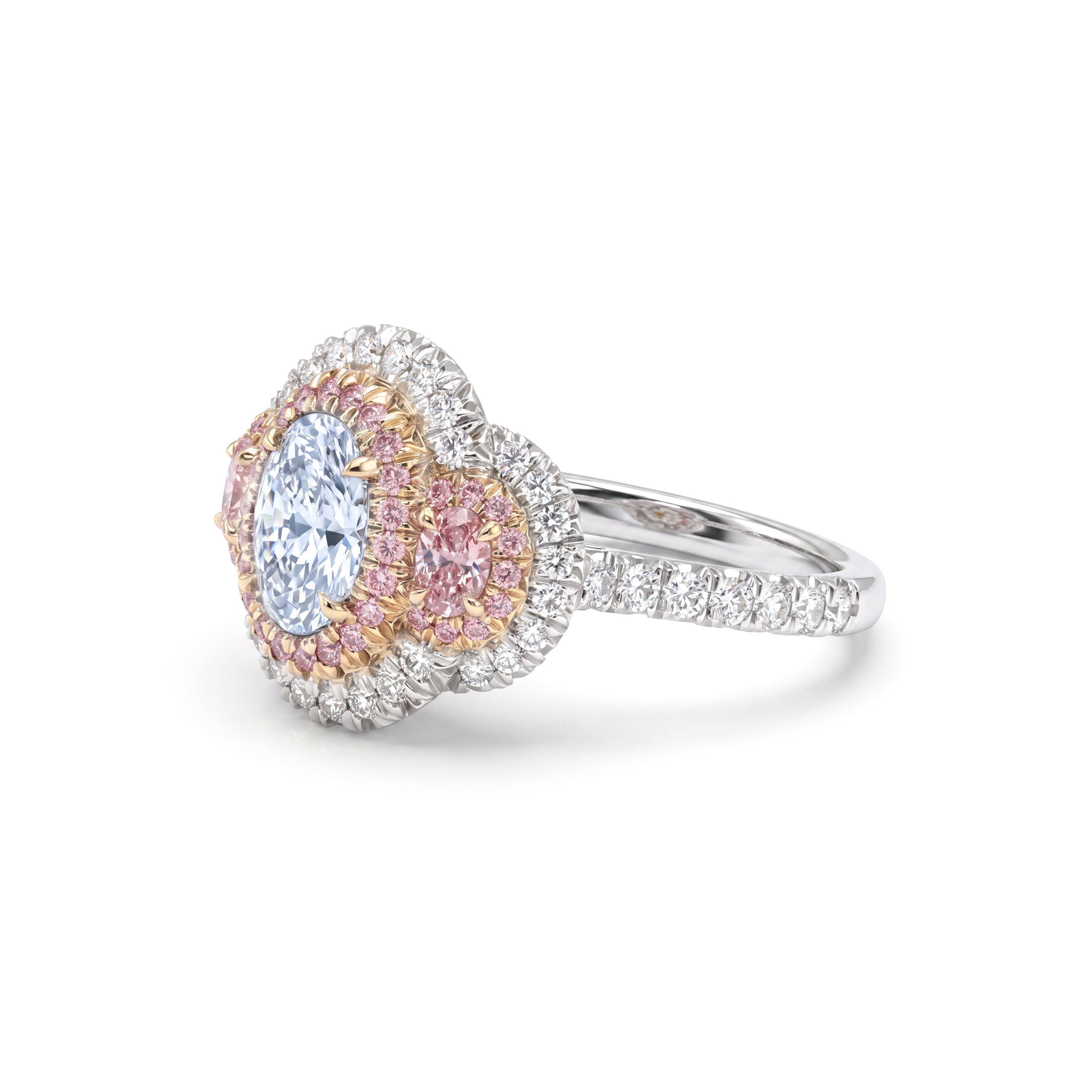 Natural Blue Oval Diamond Ring | GIA Certified