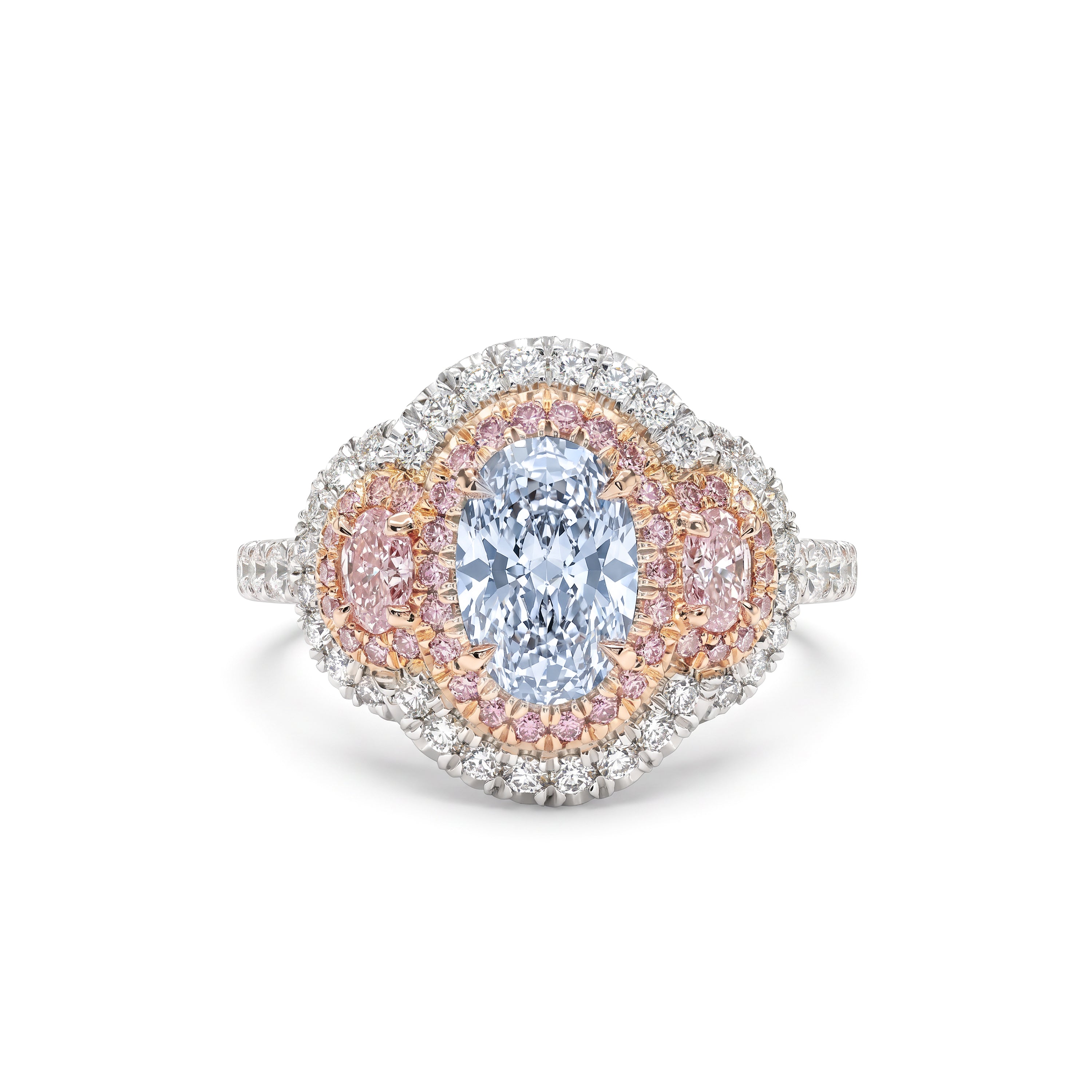 Natural Blue Oval Diamond Ring | GIA Certified