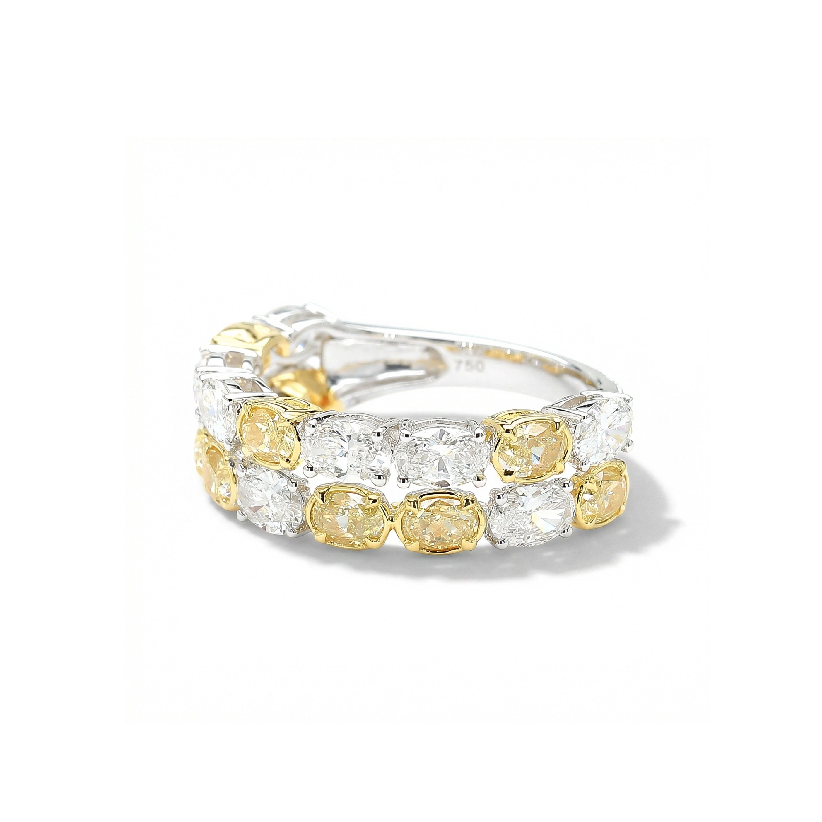 Natural Yellow & White Oval Diamond Band product image 2