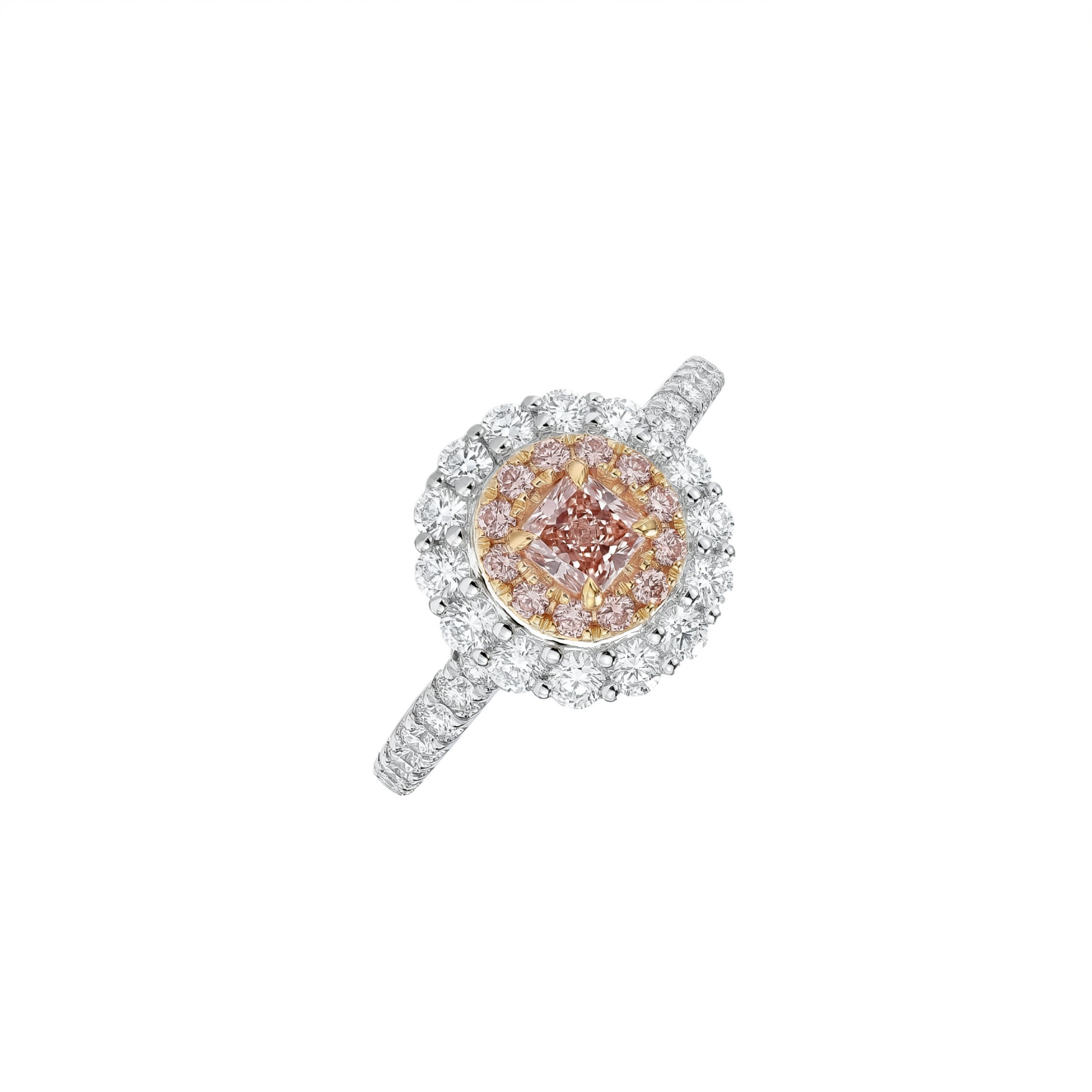 Natural Pink Cushion Diamond Halo Ring |GIA Certified product image 2