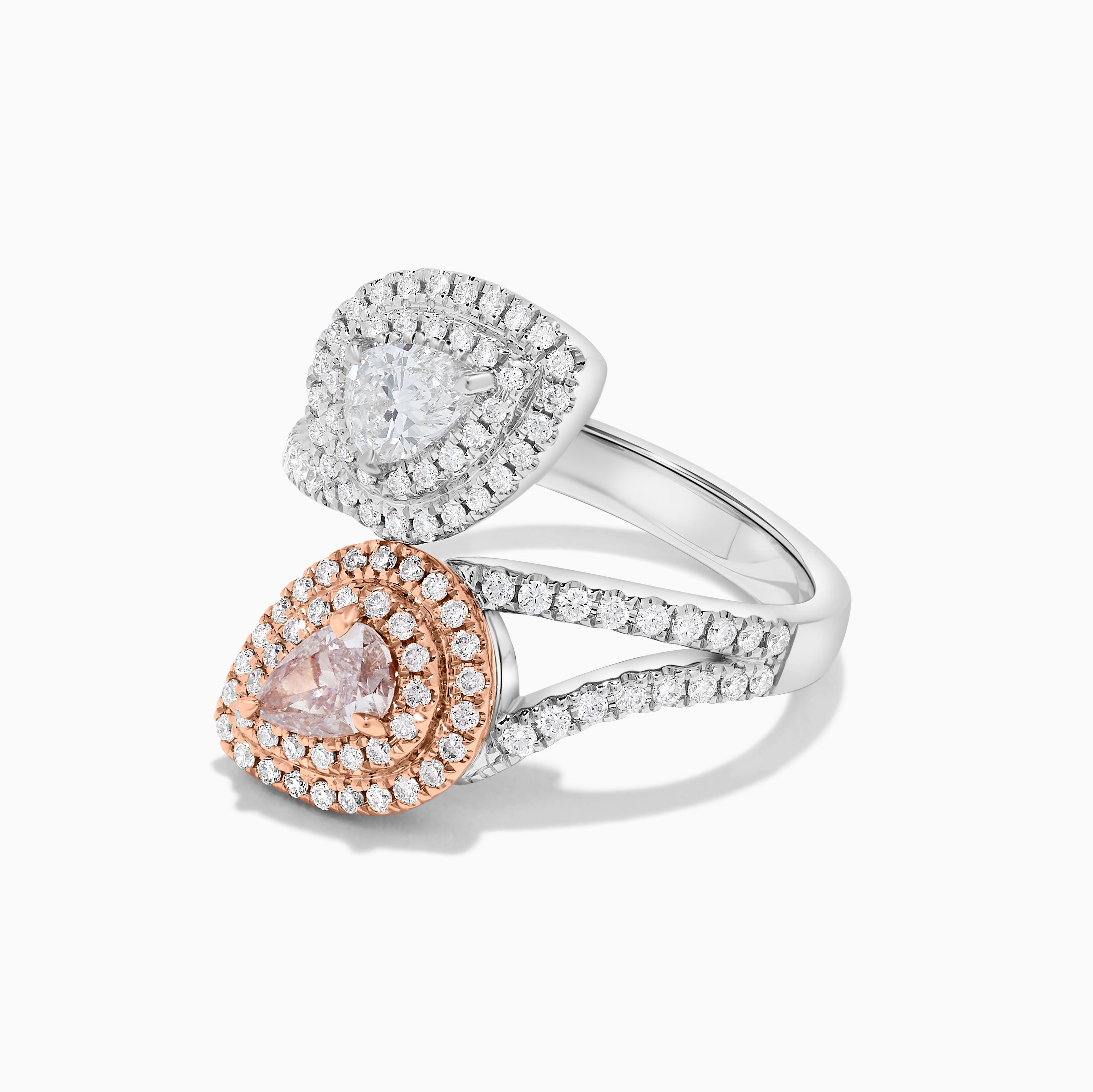 GIA Pink Pear & White Diamond Ring JRP0228H