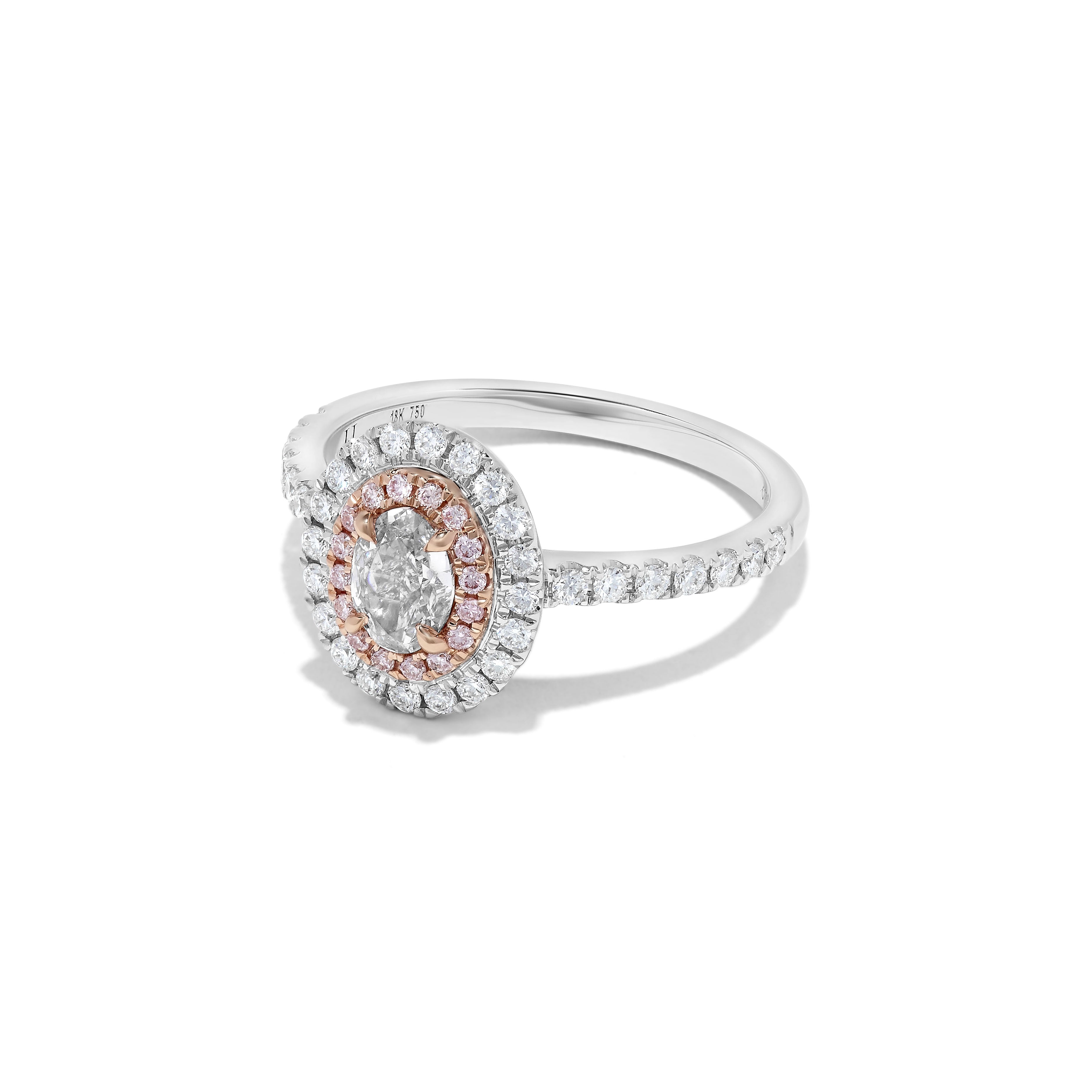 GIA Pink Oval & White Diamond Ring JRP0231H