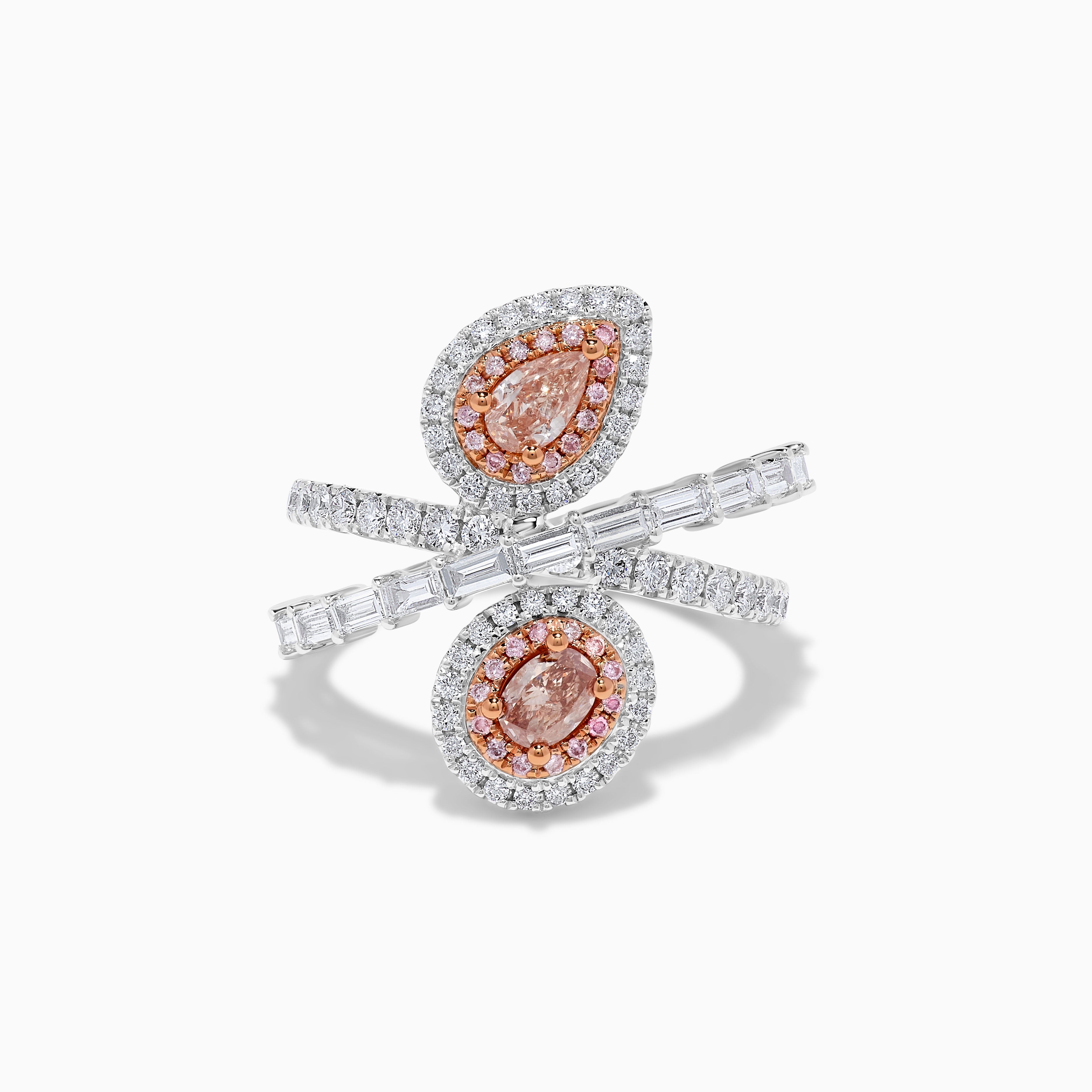 GIA Pink Pear & Oval Diamond Ring JRP0280H