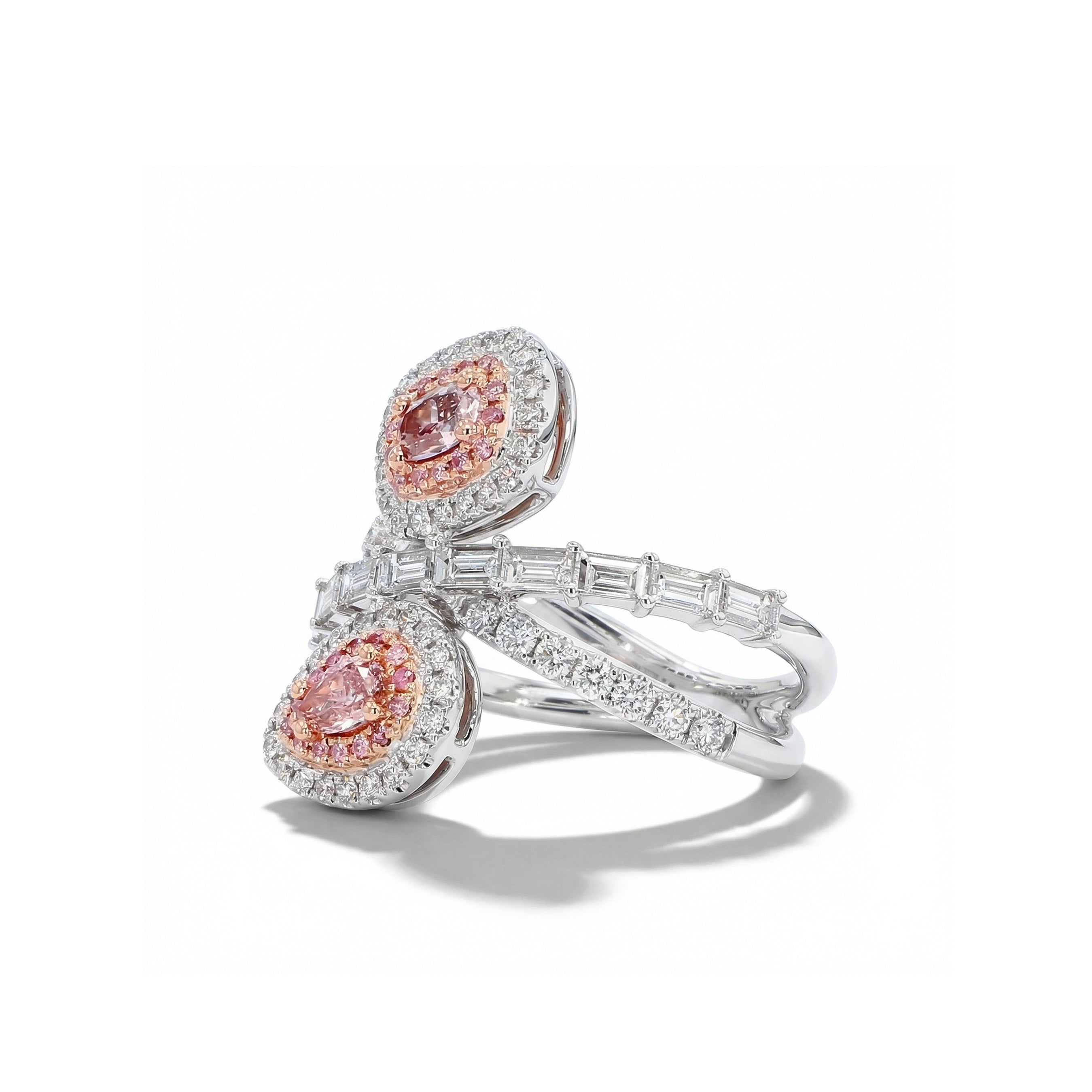 Natural Pink Diamond Spiral Ring | GIA Certified product image 2