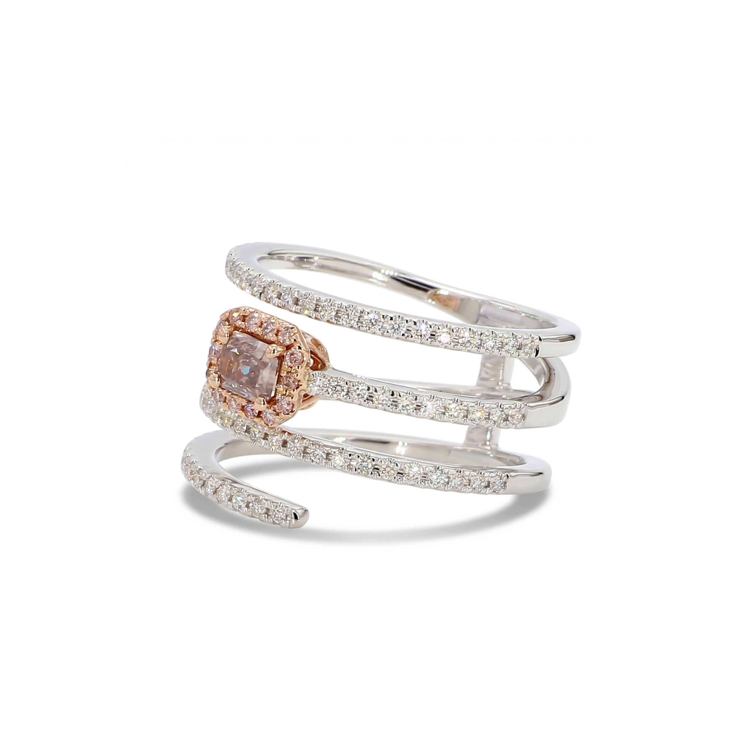 Natural Pink Radiant Diamond Ring GIA Certified product image 2