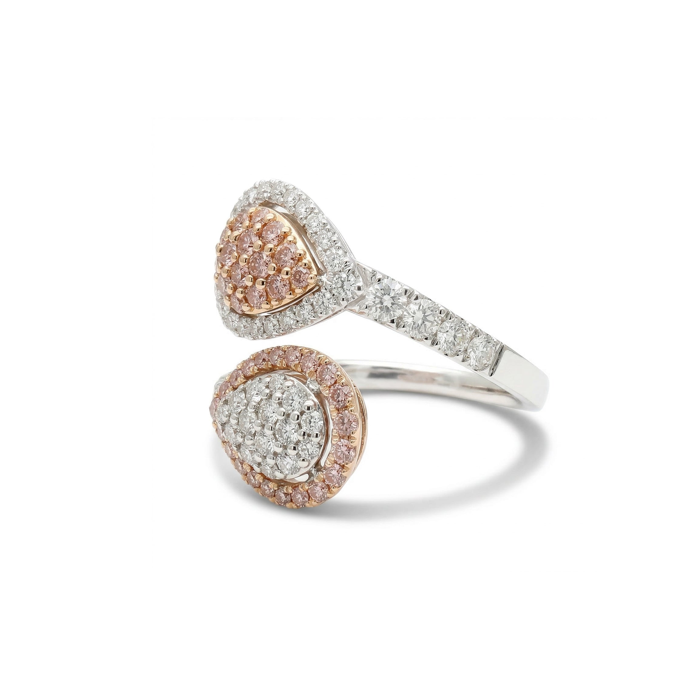Natural Pink Pavé Diamond Crossover Ring product image 2