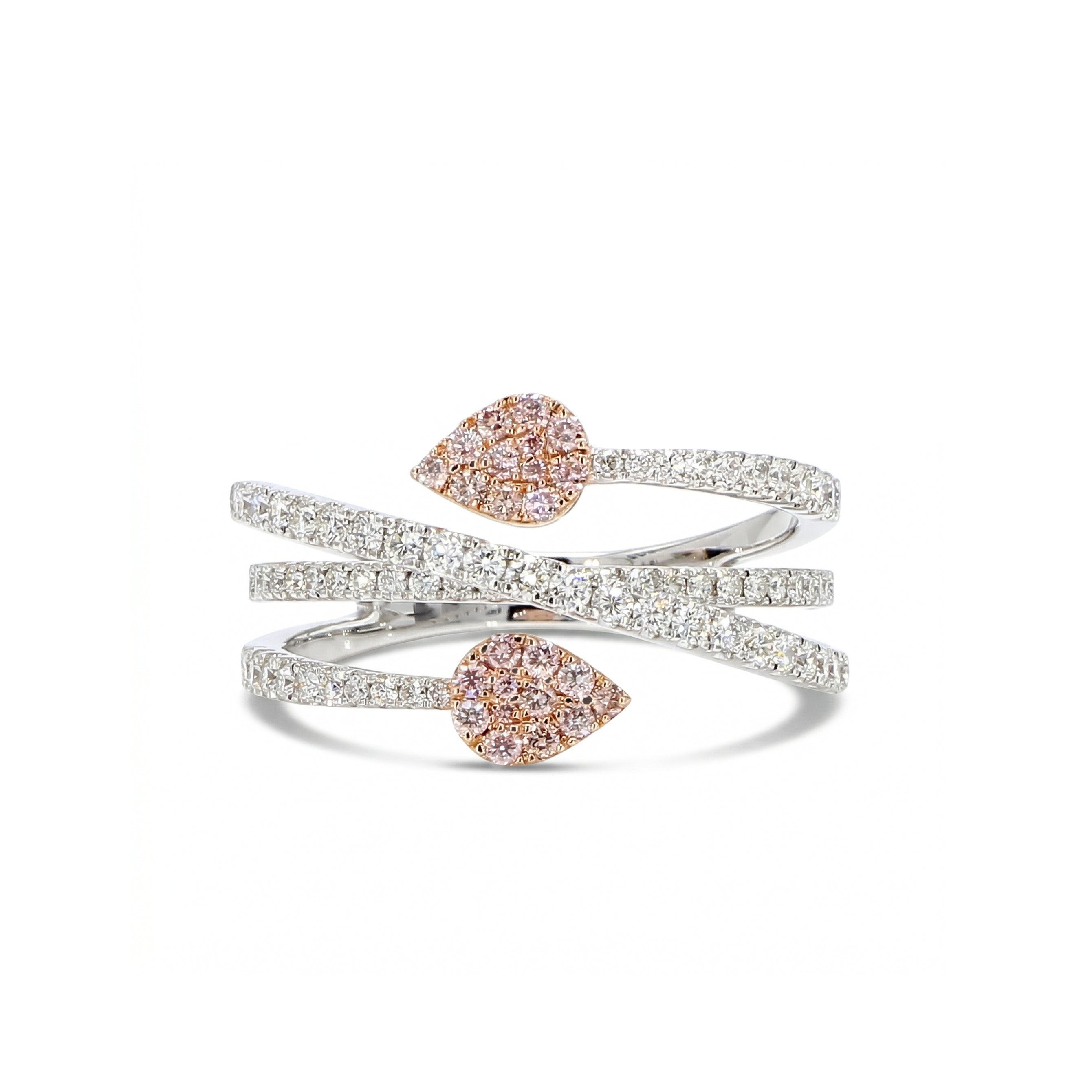 Natural Pink Diamond Pavé Crossover Ring product image 1