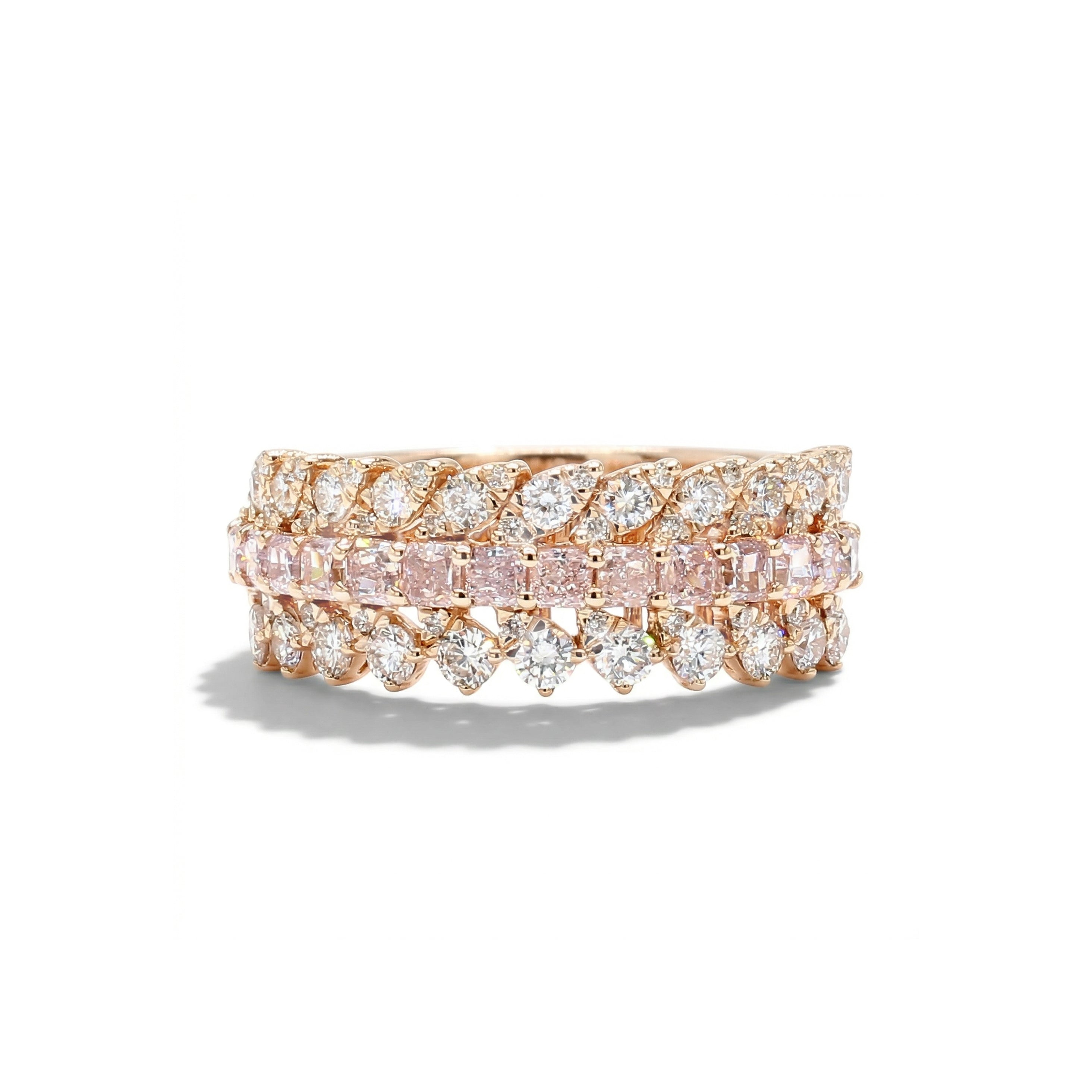 Natural Pink Radiant Diamond Band product image 1