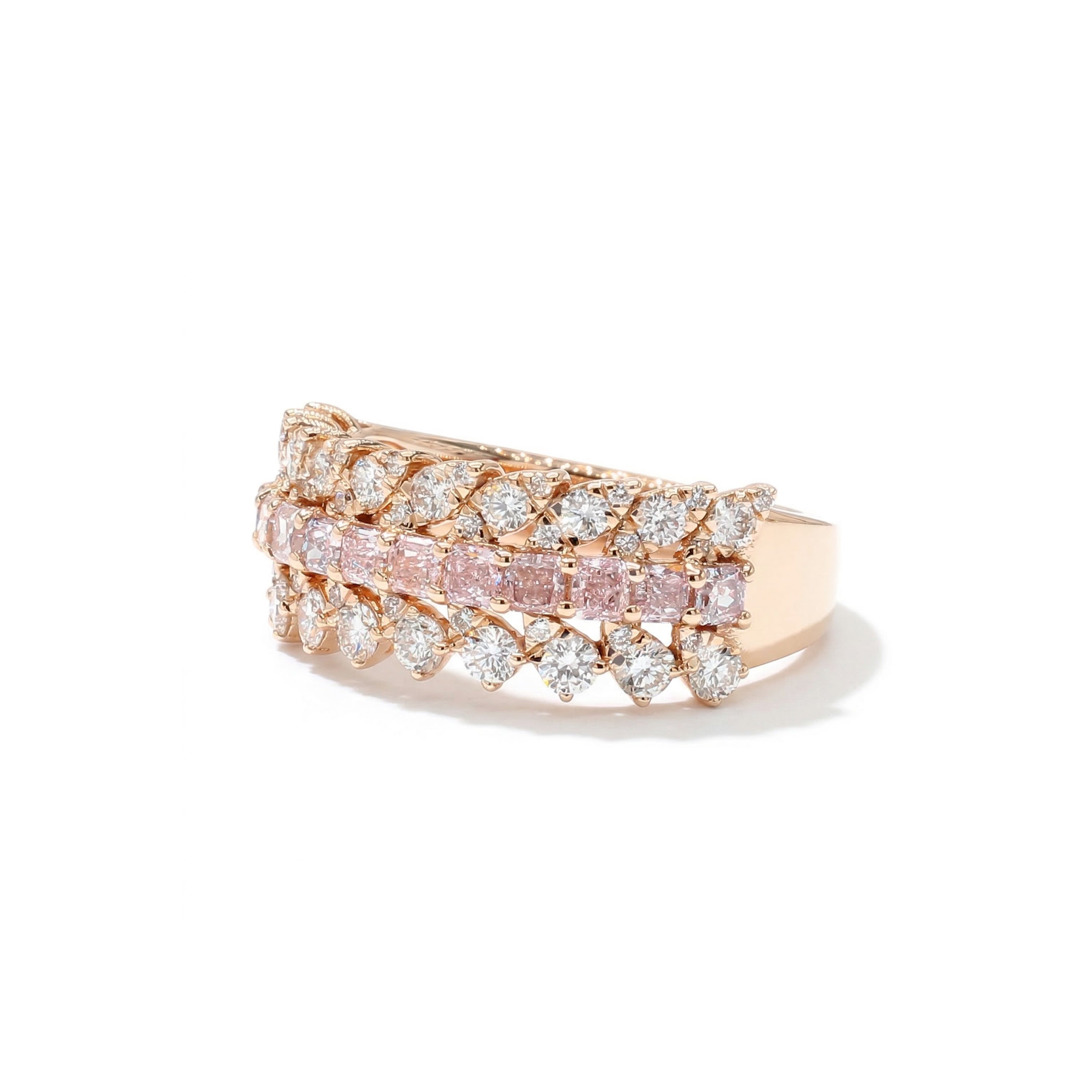 Natural Pink Radiant Diamond Band product image 2
