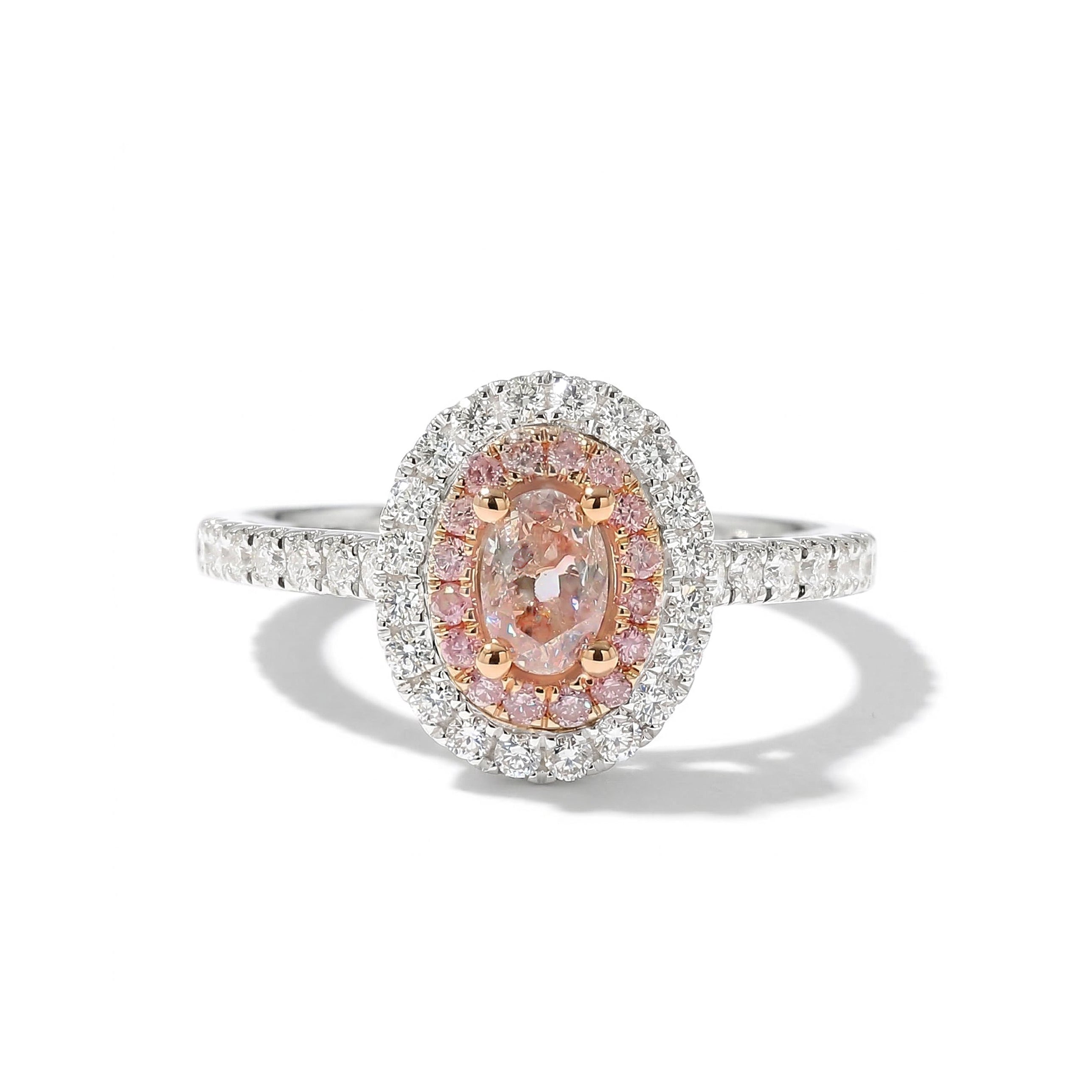 Natural Pink Oval Diamond Ring Halo |GIA Certified product image 1