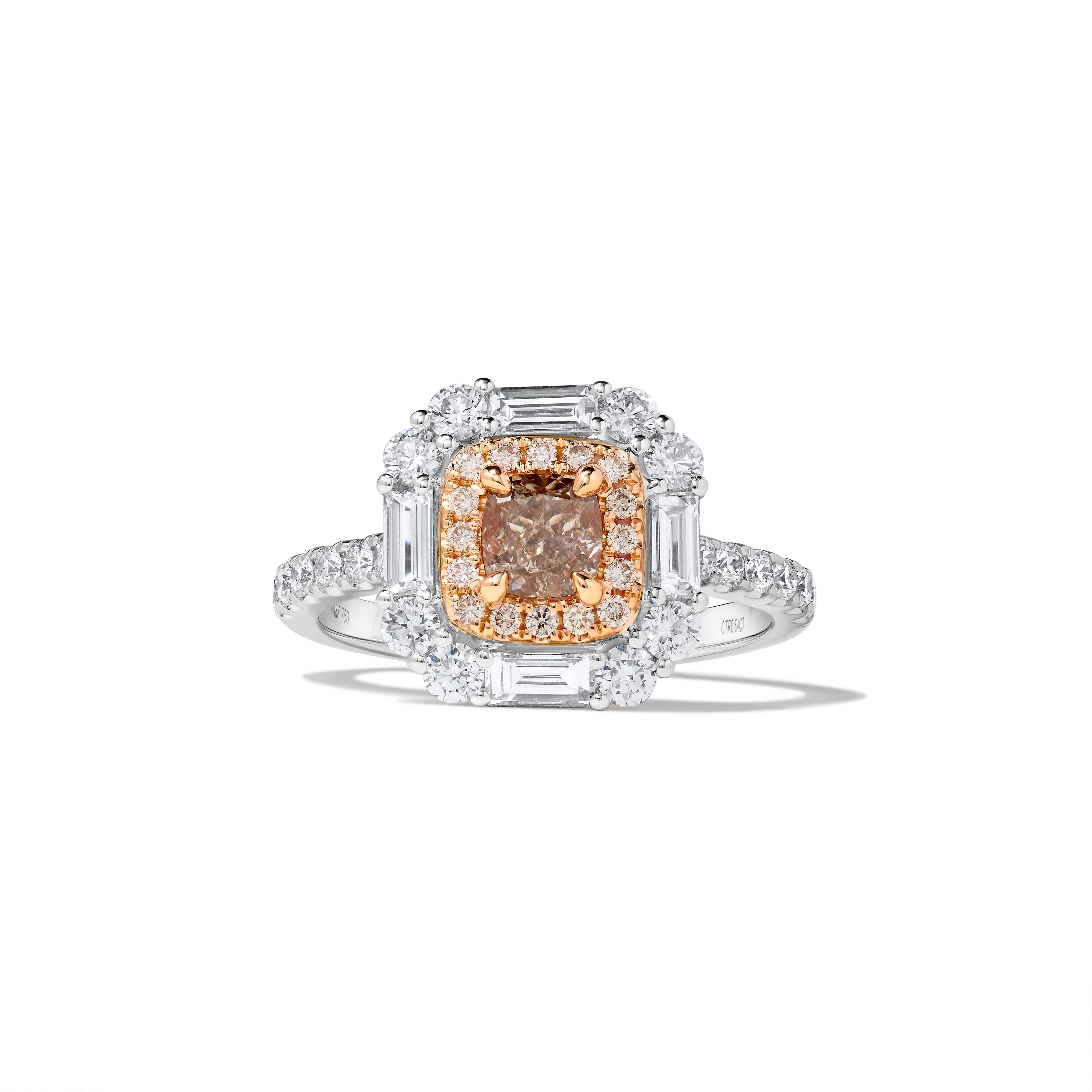 Natural Pink Cushion Diamond Ring GIA Certified product image 1