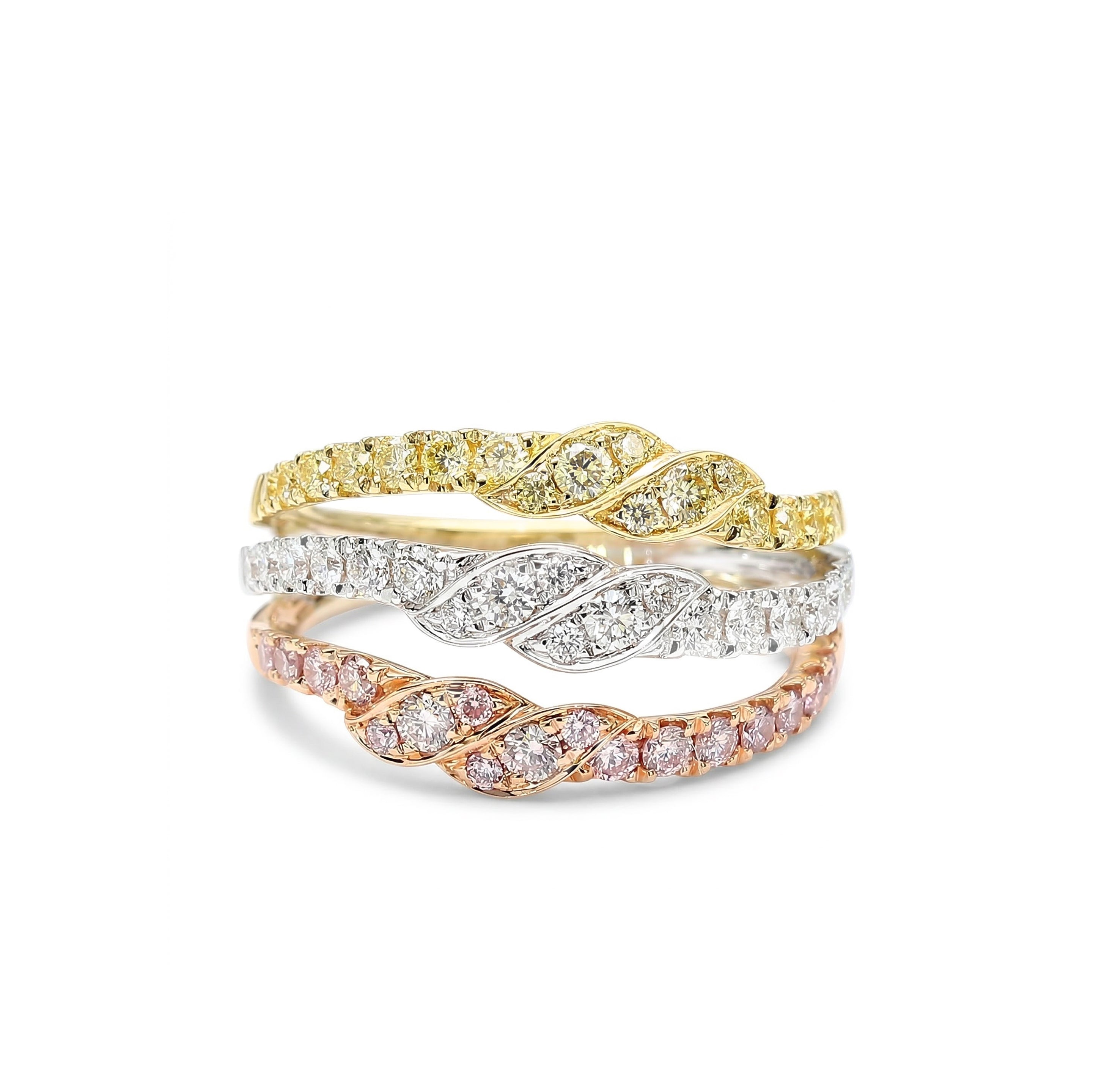 Natural Pink Yellow & White Diamond Ring product image 1