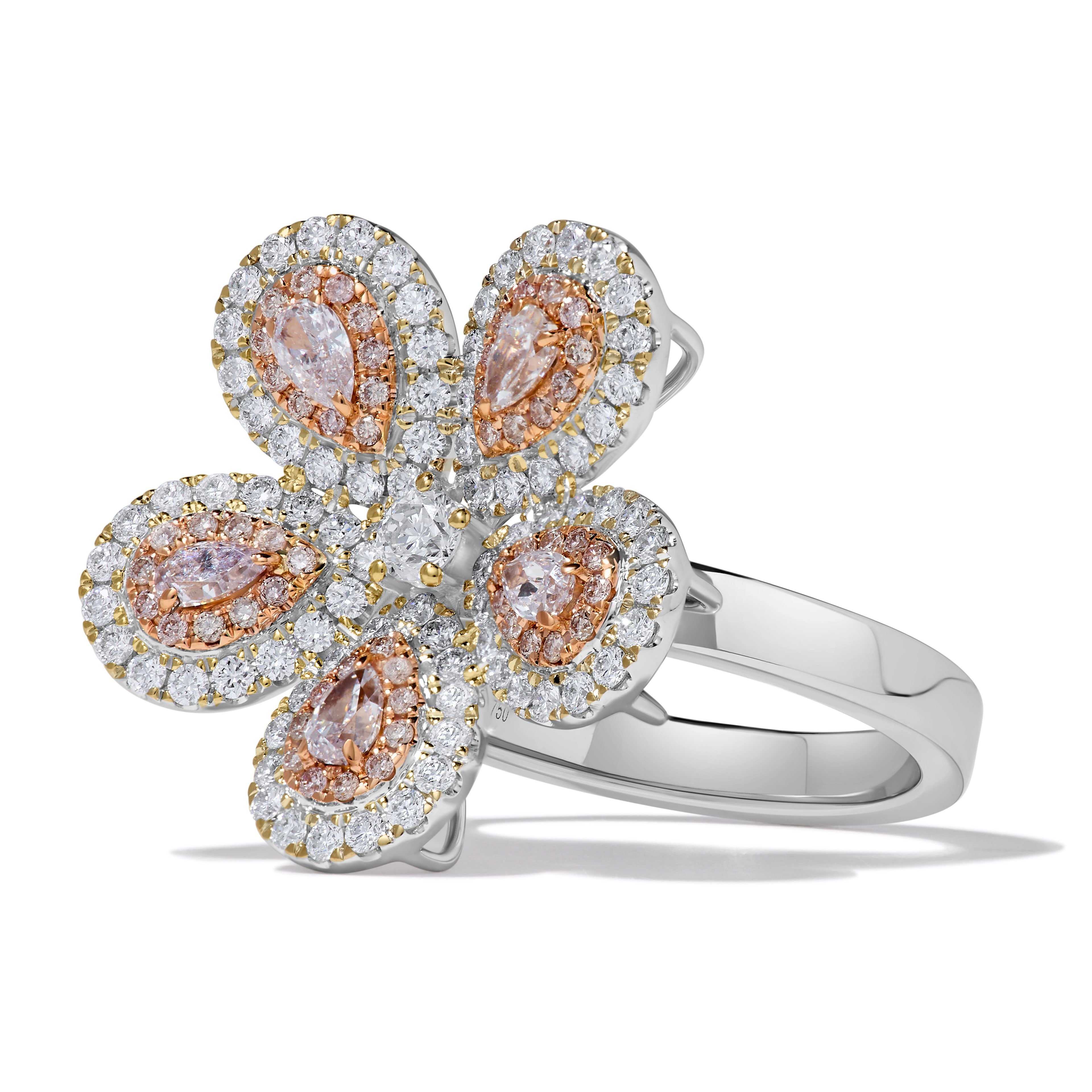 Natural Pink Pear Diamond Ring GIA Certified product image 2