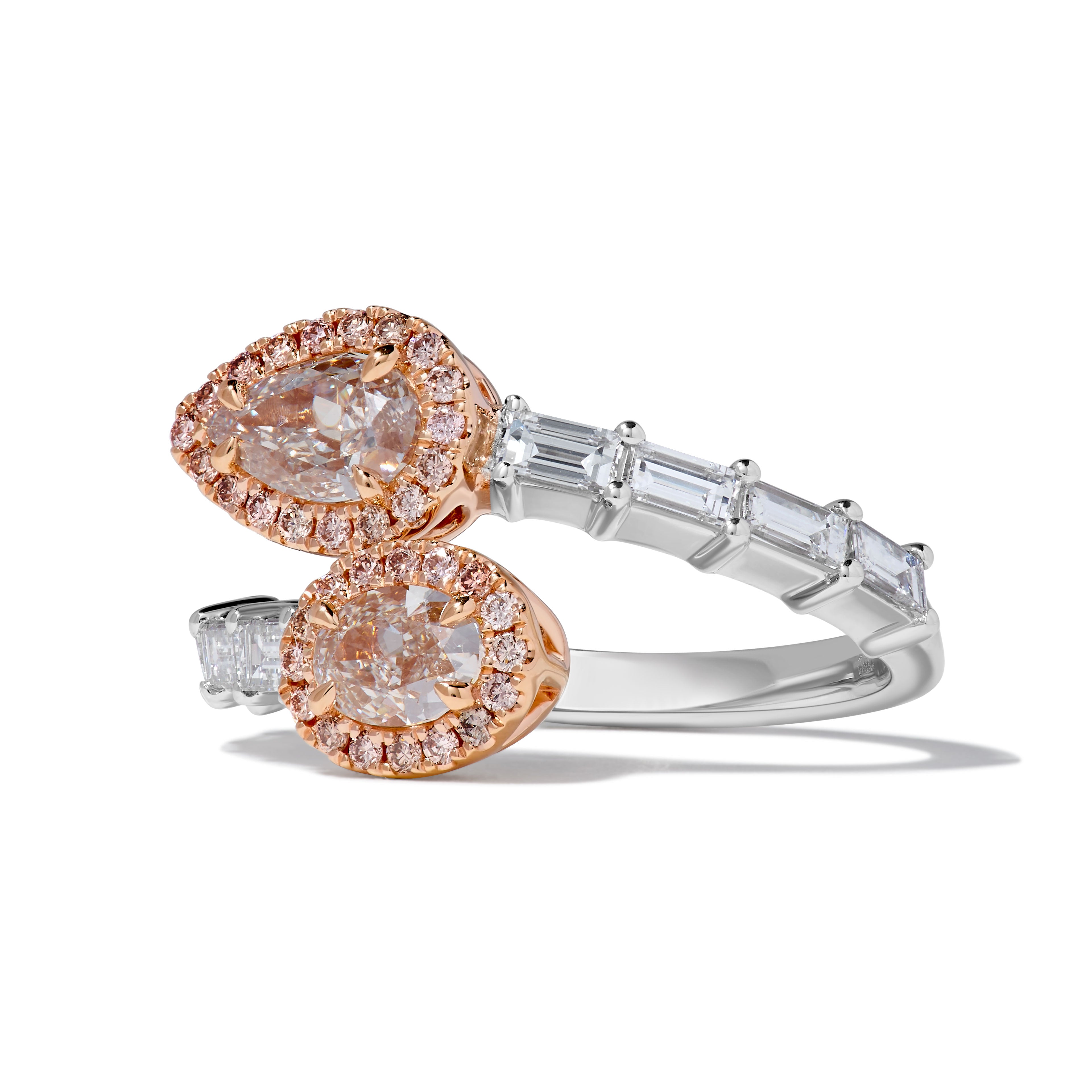 Natural Pink Pear Diamond Ring GIA Certified product image 2