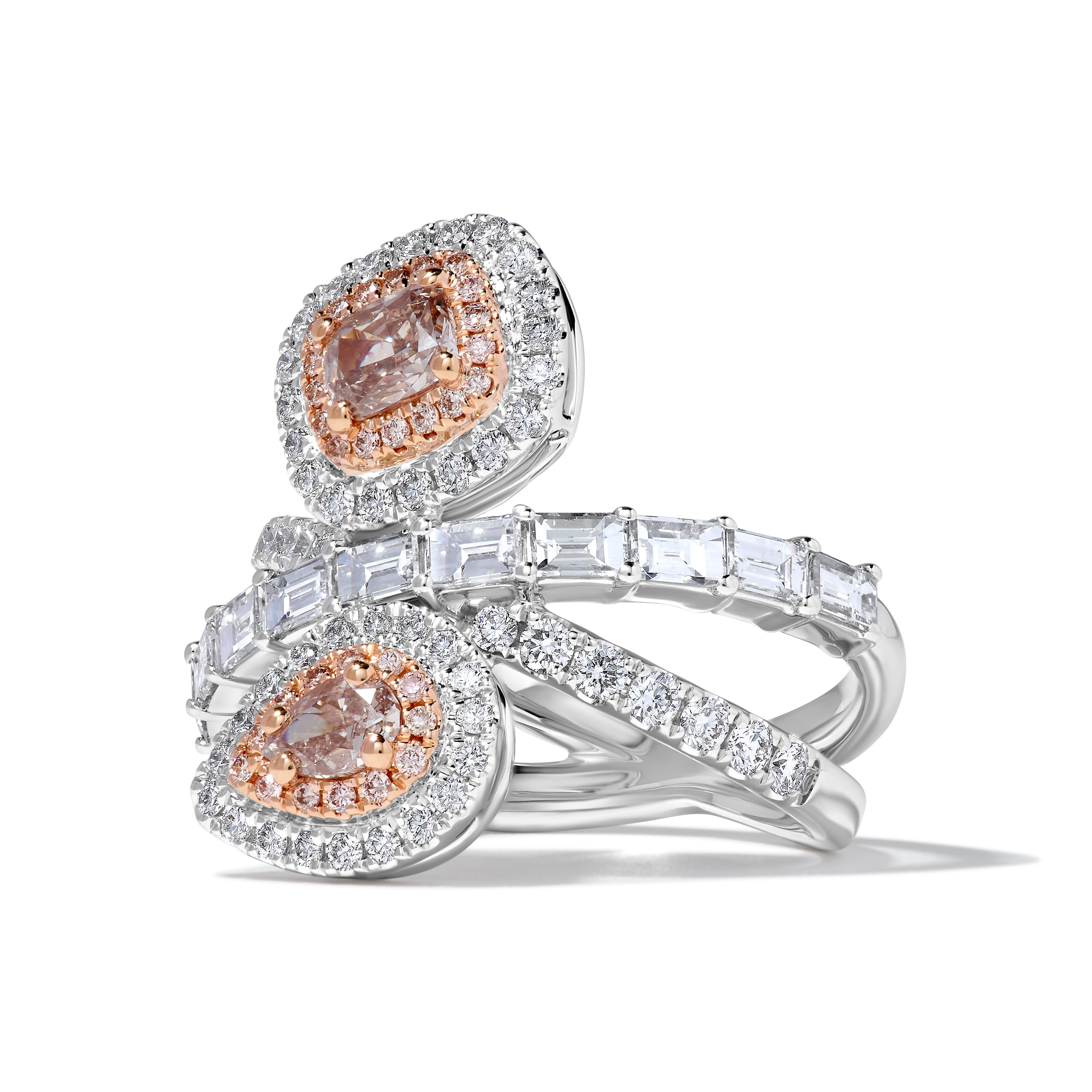 Natural Pink Pear Diamond Ring GIA Certified product image 2