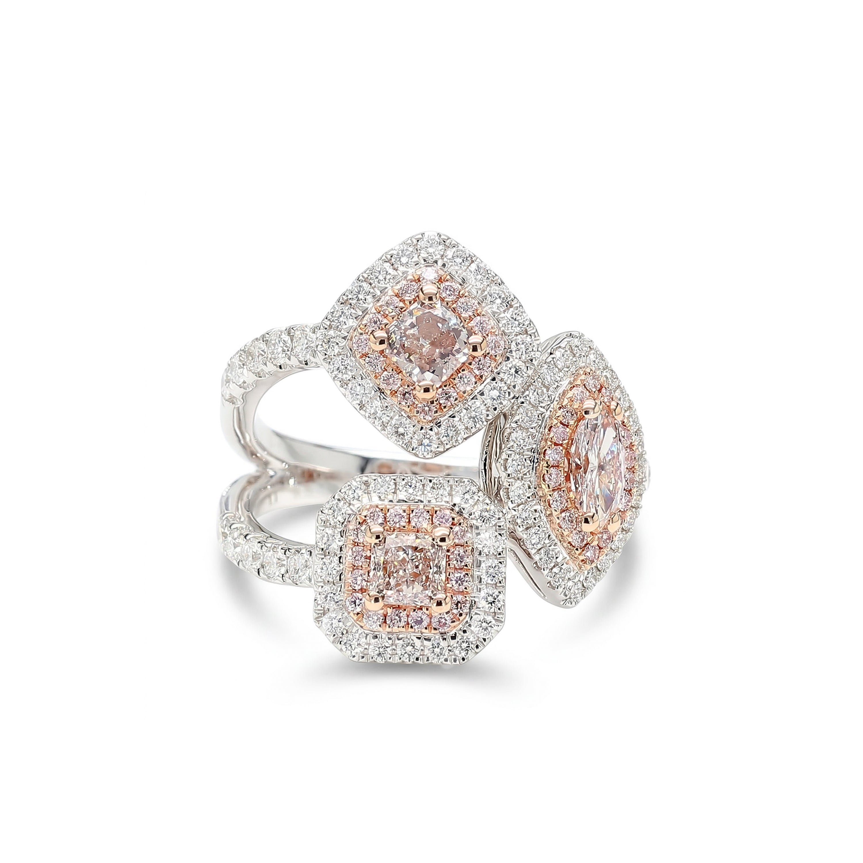 Natural Multi-Shape Diamond Halo Ring | GIA Certified product image 1