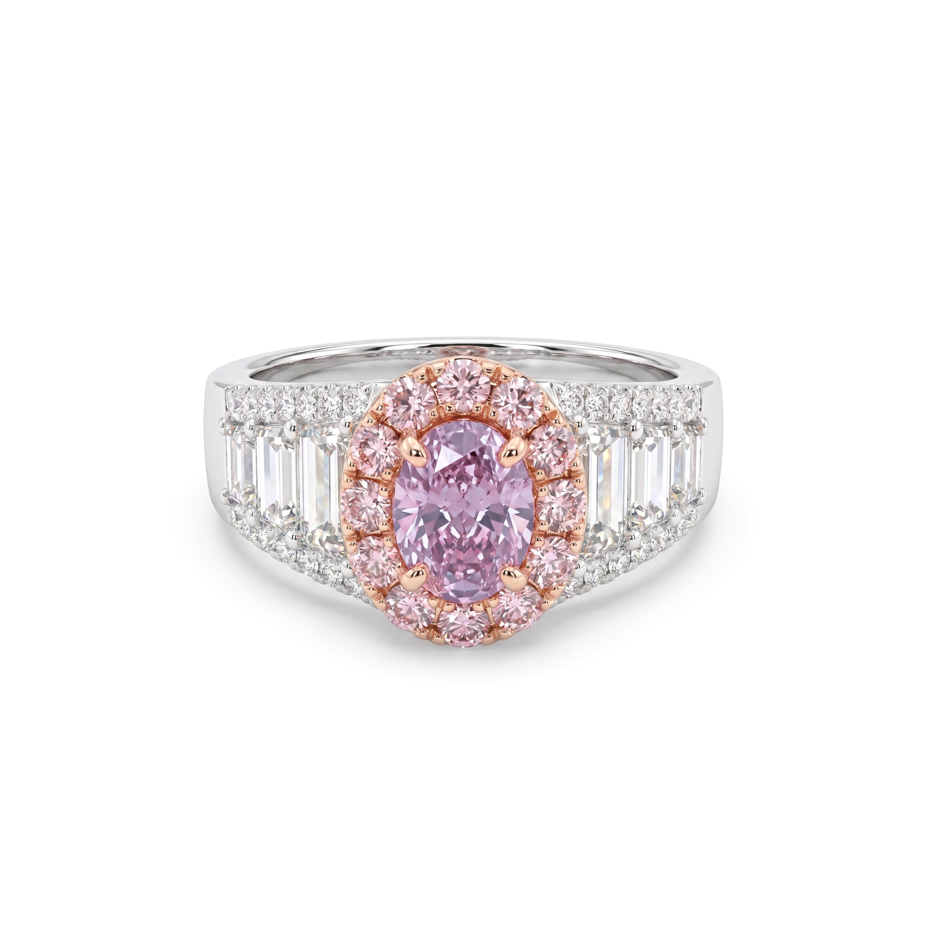 Natural Purple Diamond Halo Ring | GIA CERTIFIED
