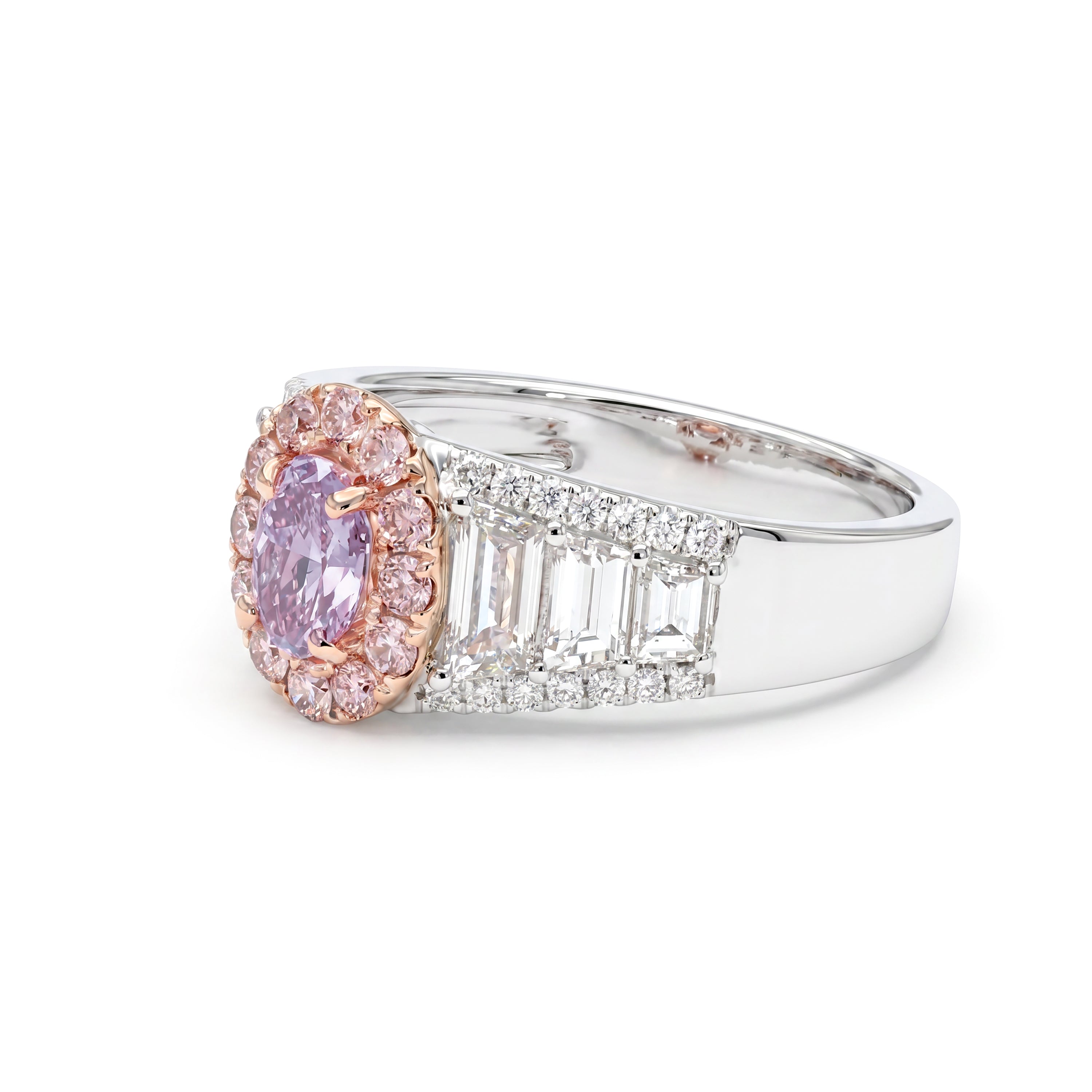 Natural Purple Diamond Halo Ring | GIA CERTIFIED