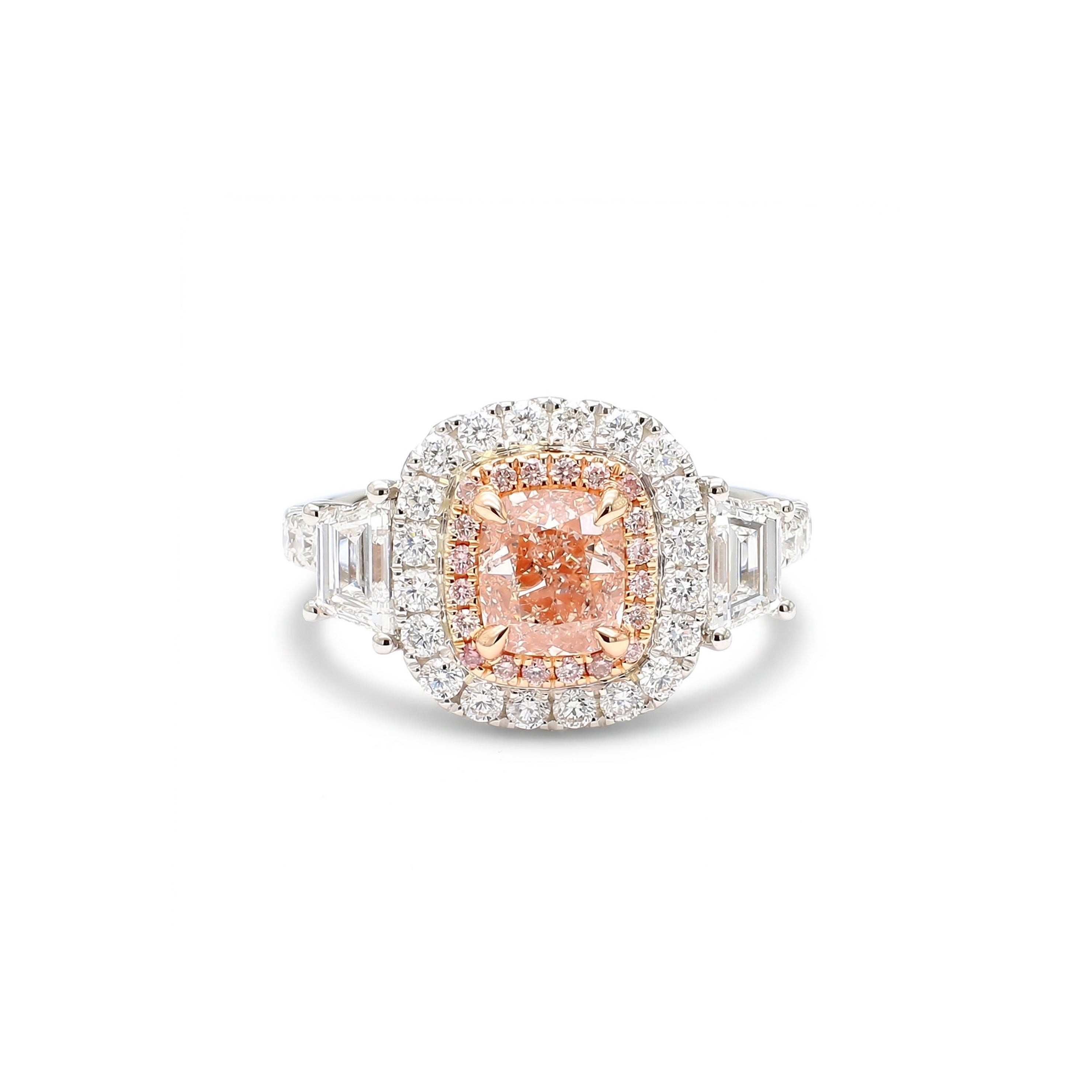 Natural Pink Cushion Diamond Ring | GIA Certified product image 1