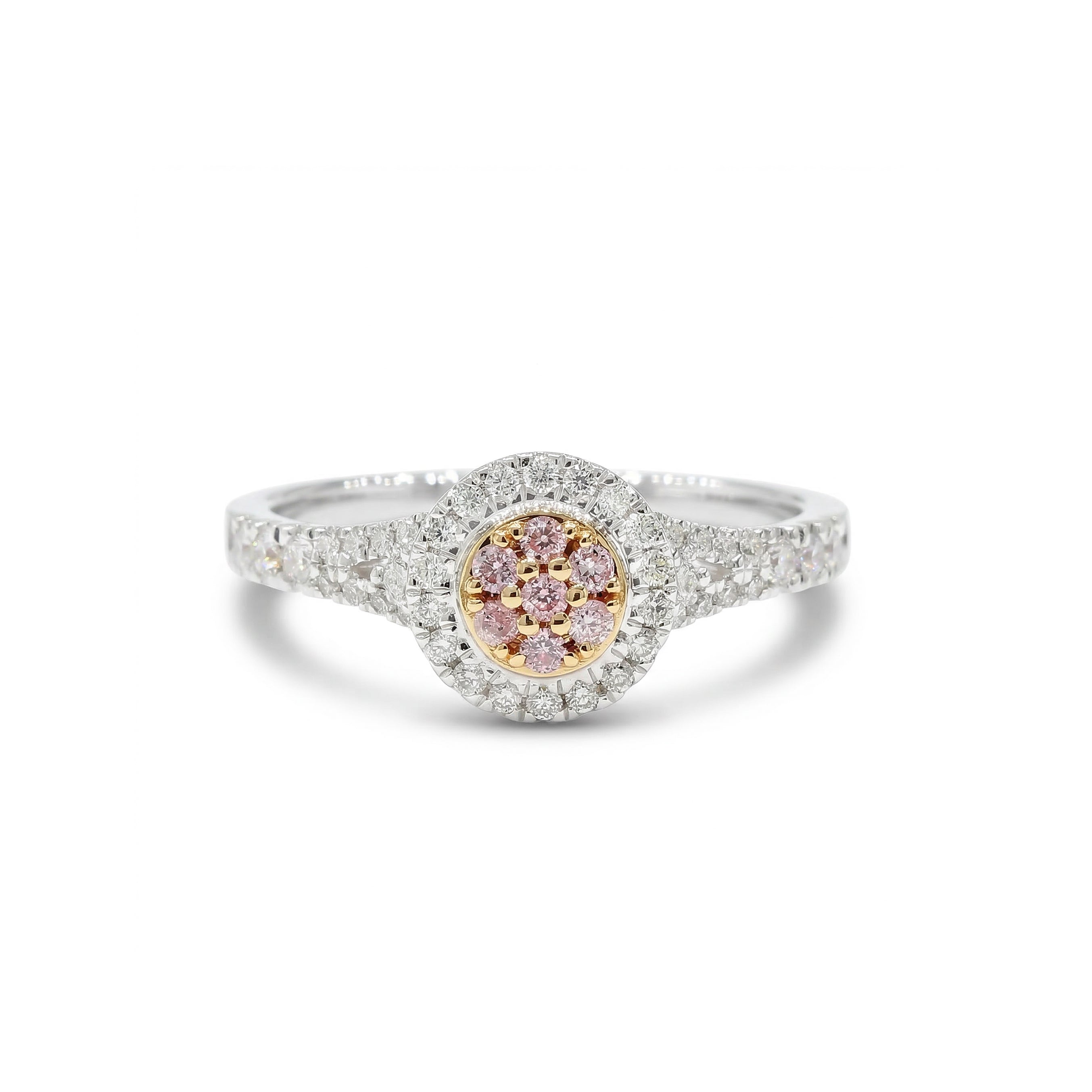 Natural Pink Round Diamond Halo Ring product image 1