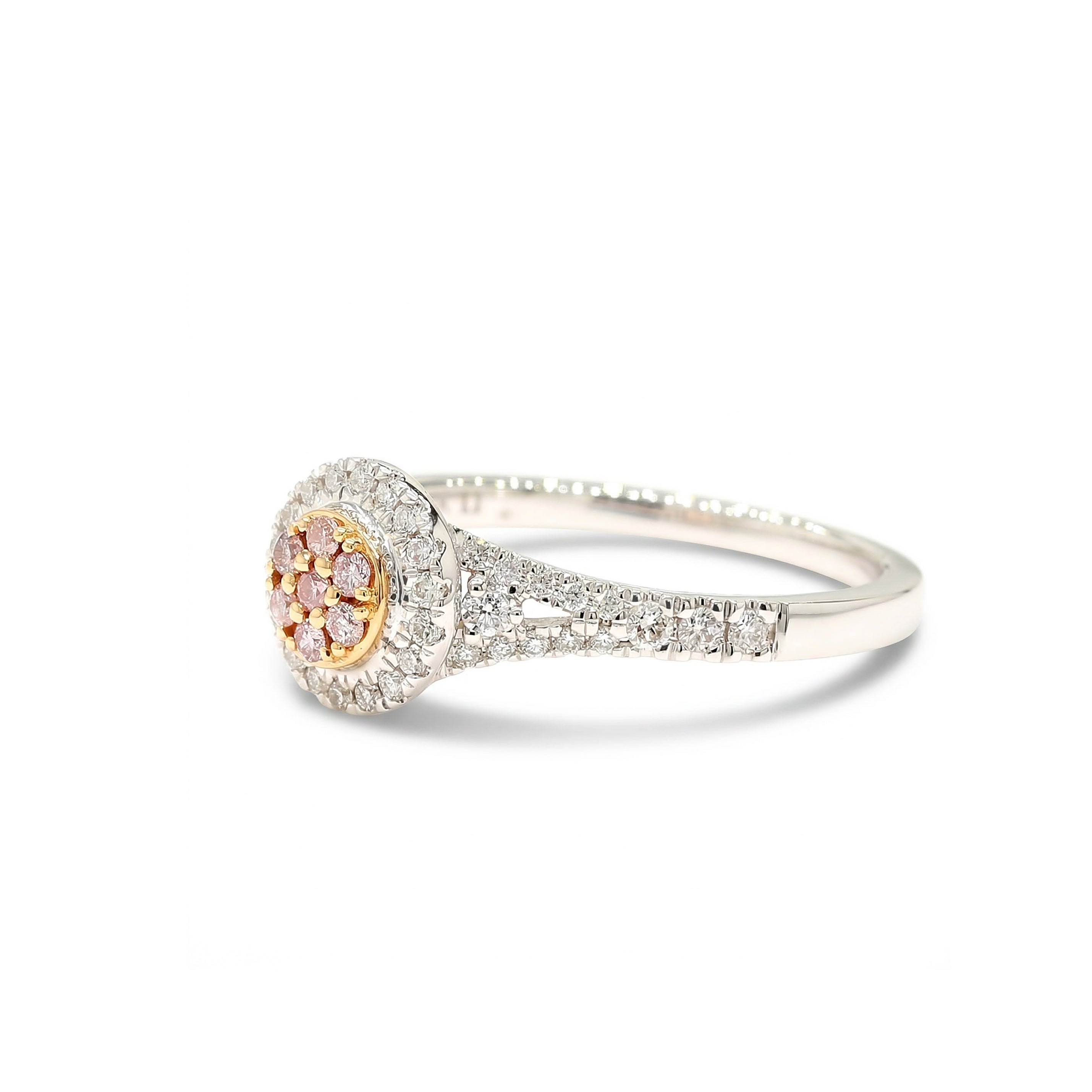 Natural Pink Round Diamond Halo Ring product image 2