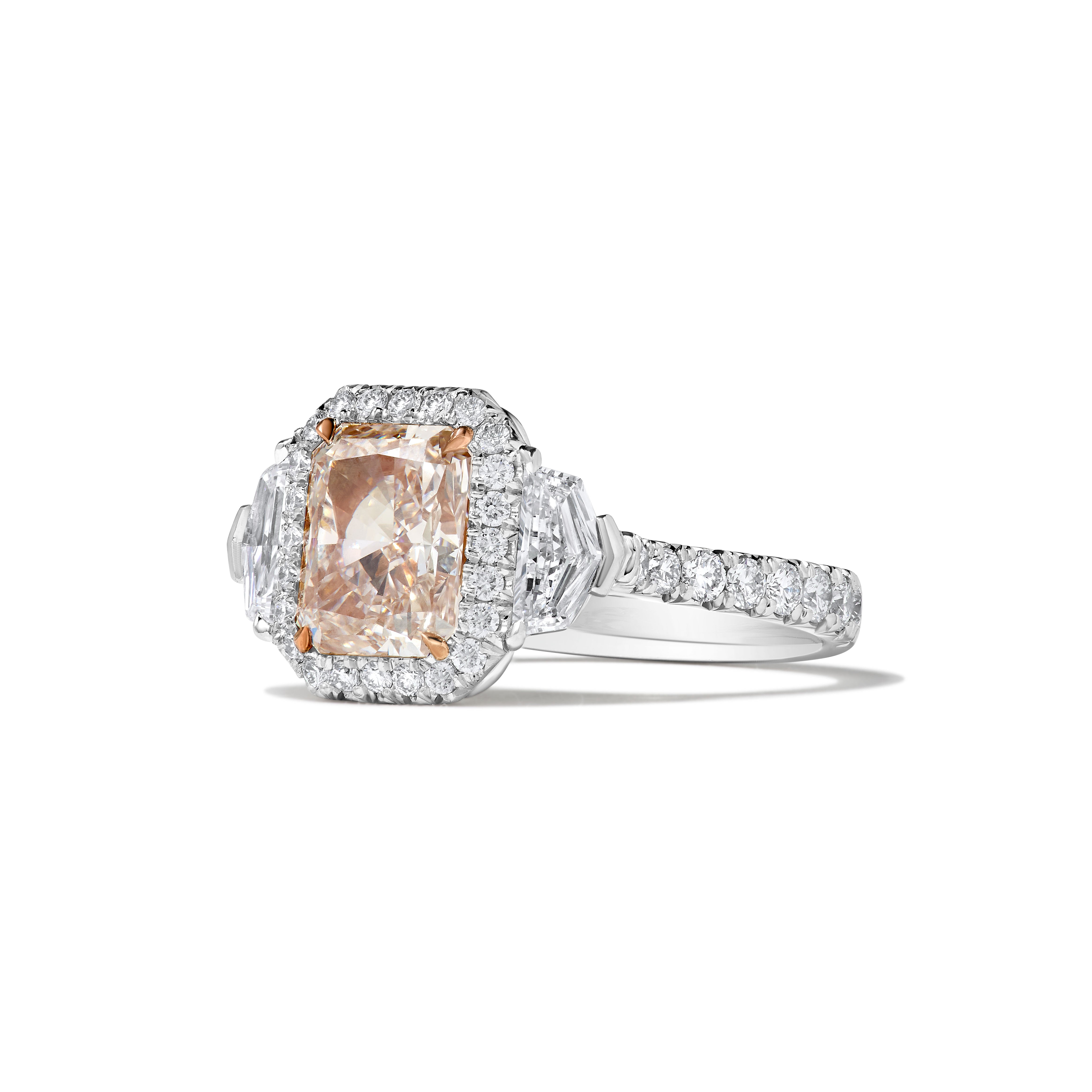 Natural Pink Radiant Diamond Ring GIA Certified product image 2