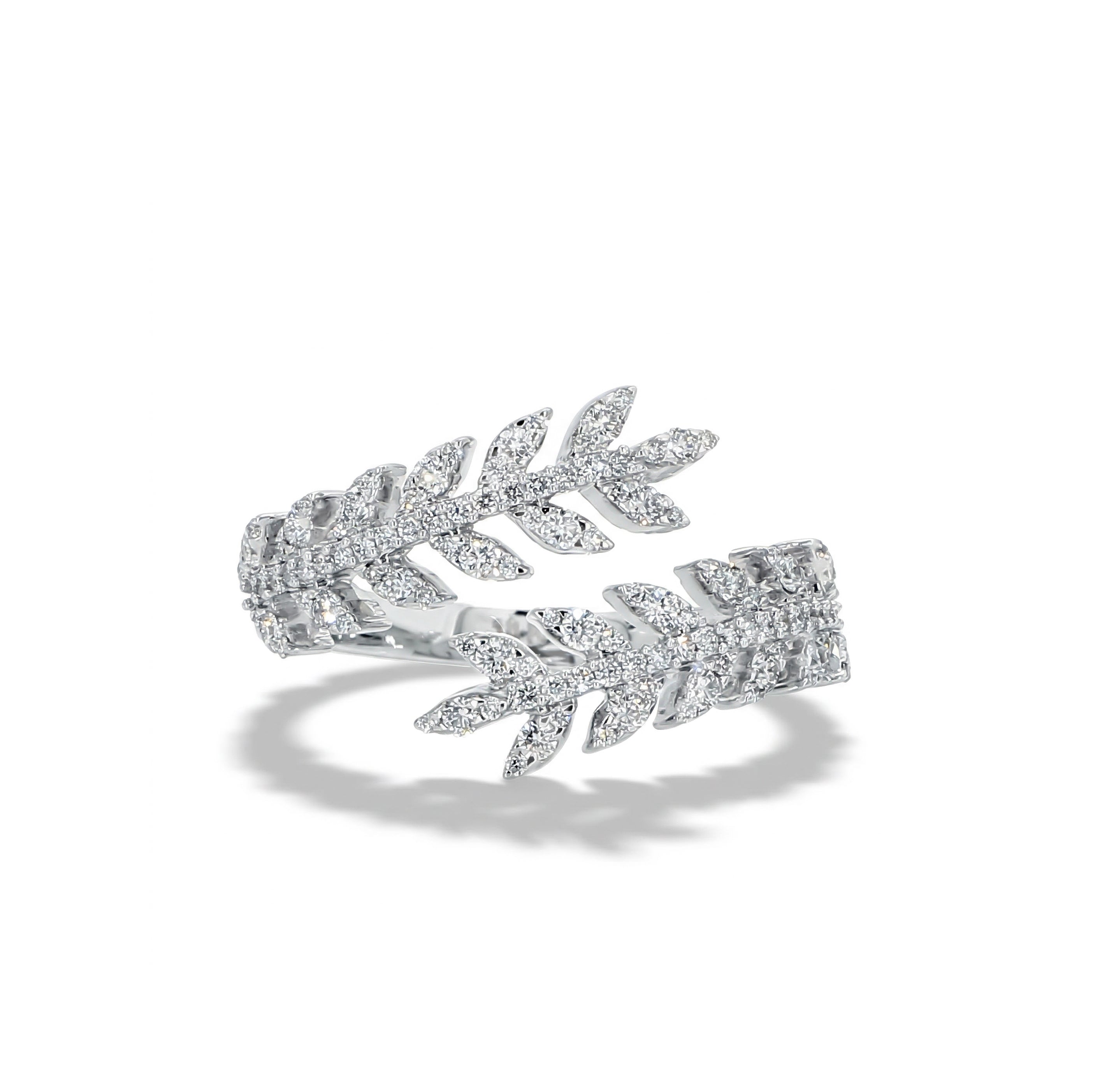 Natural Diamond Crossover Leaf Ring product image 1