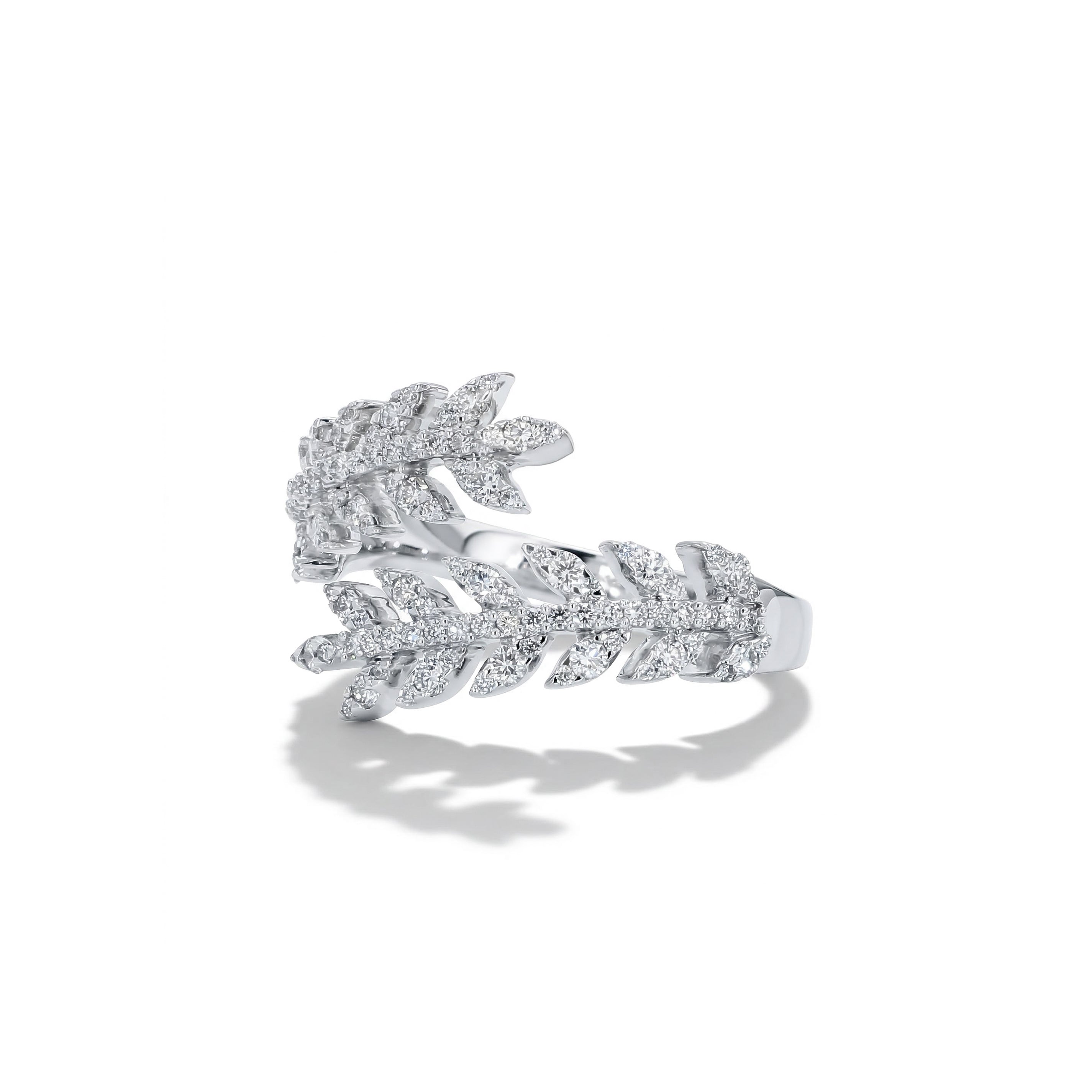 Natural Diamond Crossover Leaf Ring product image 2