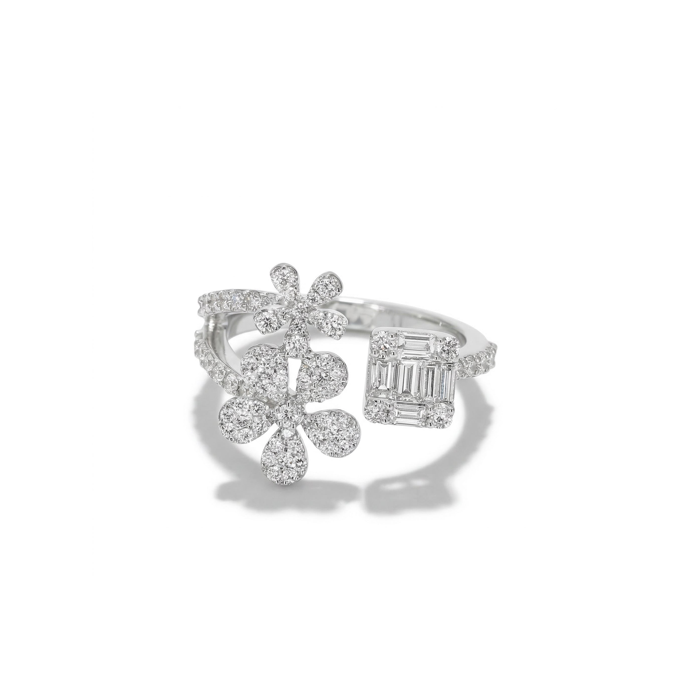 Natural Baguette Diamond Flower Ring product image 2