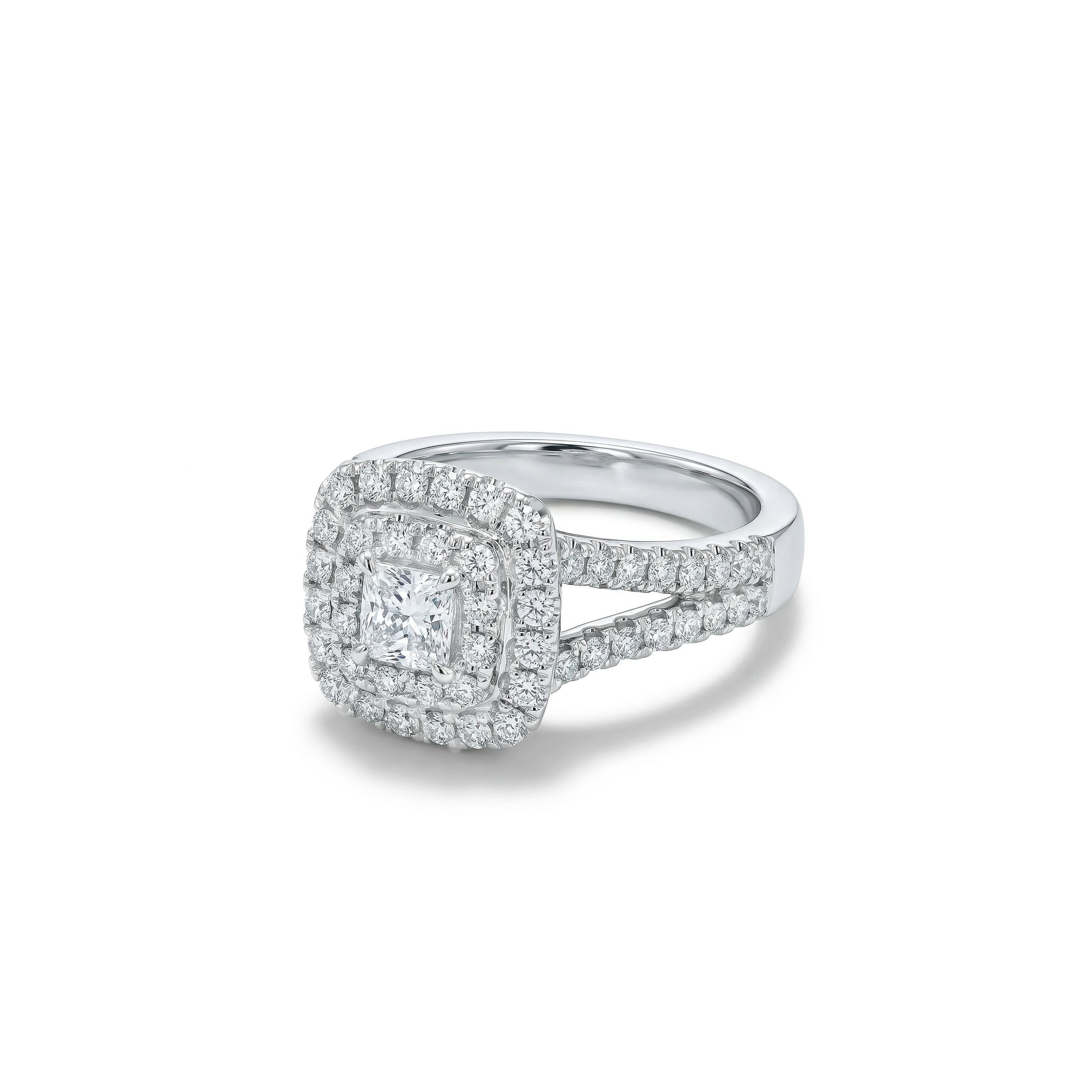 Natural Cushion Cut Diamond Double Halo Ring product image 2