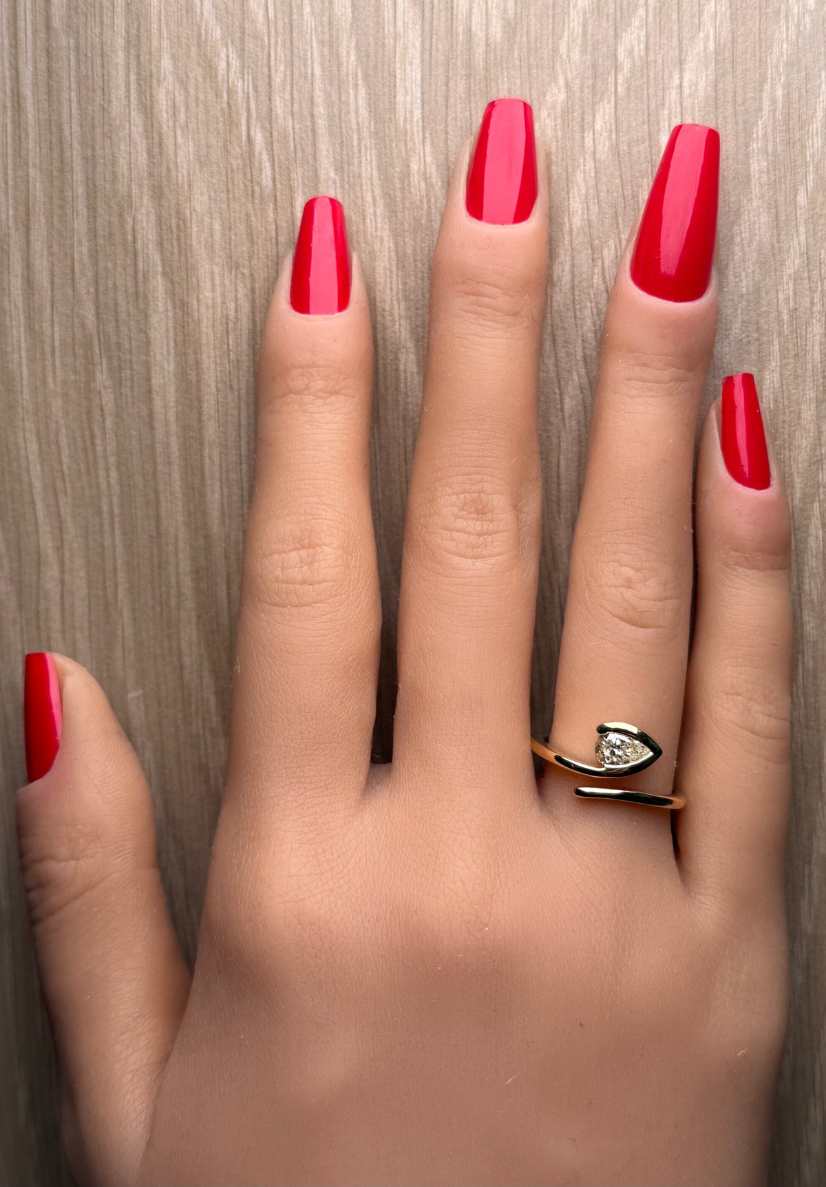 Natural White Pear Diamond Ring