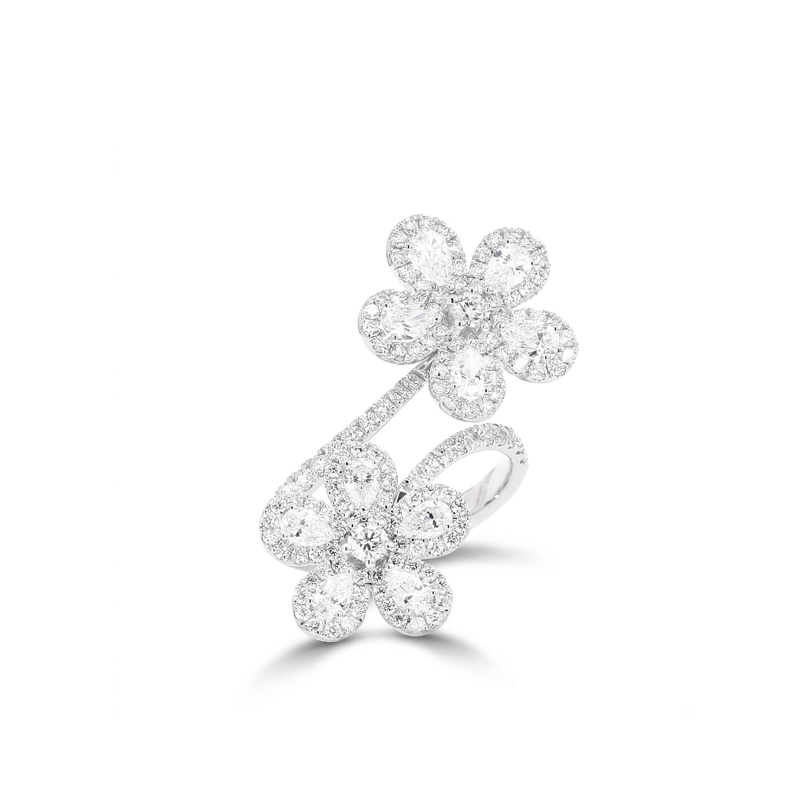 Natural Pear Diamond Crossover Flower Ring product image 2