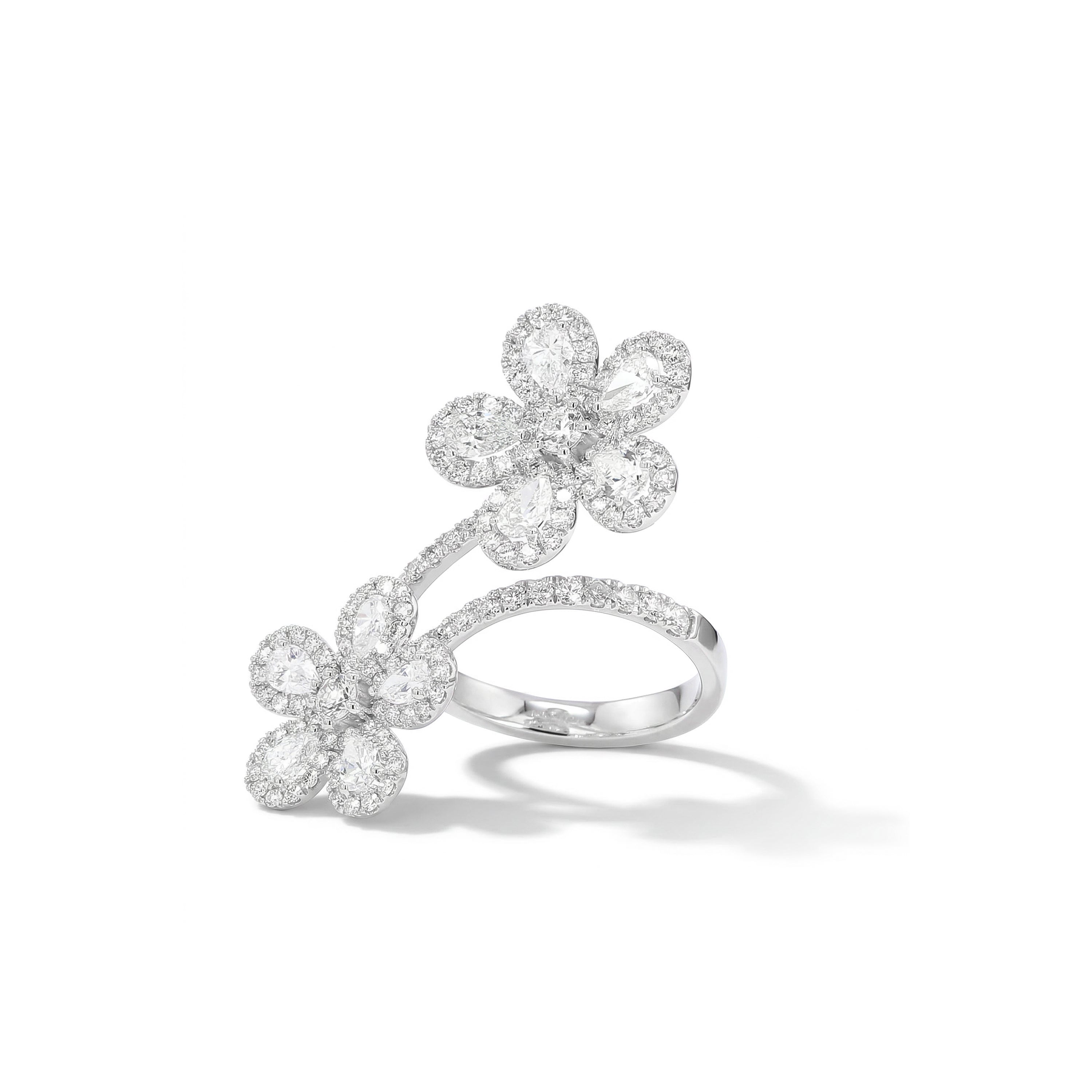 Natural Pear Diamond Crossover Flower Ring product image 1