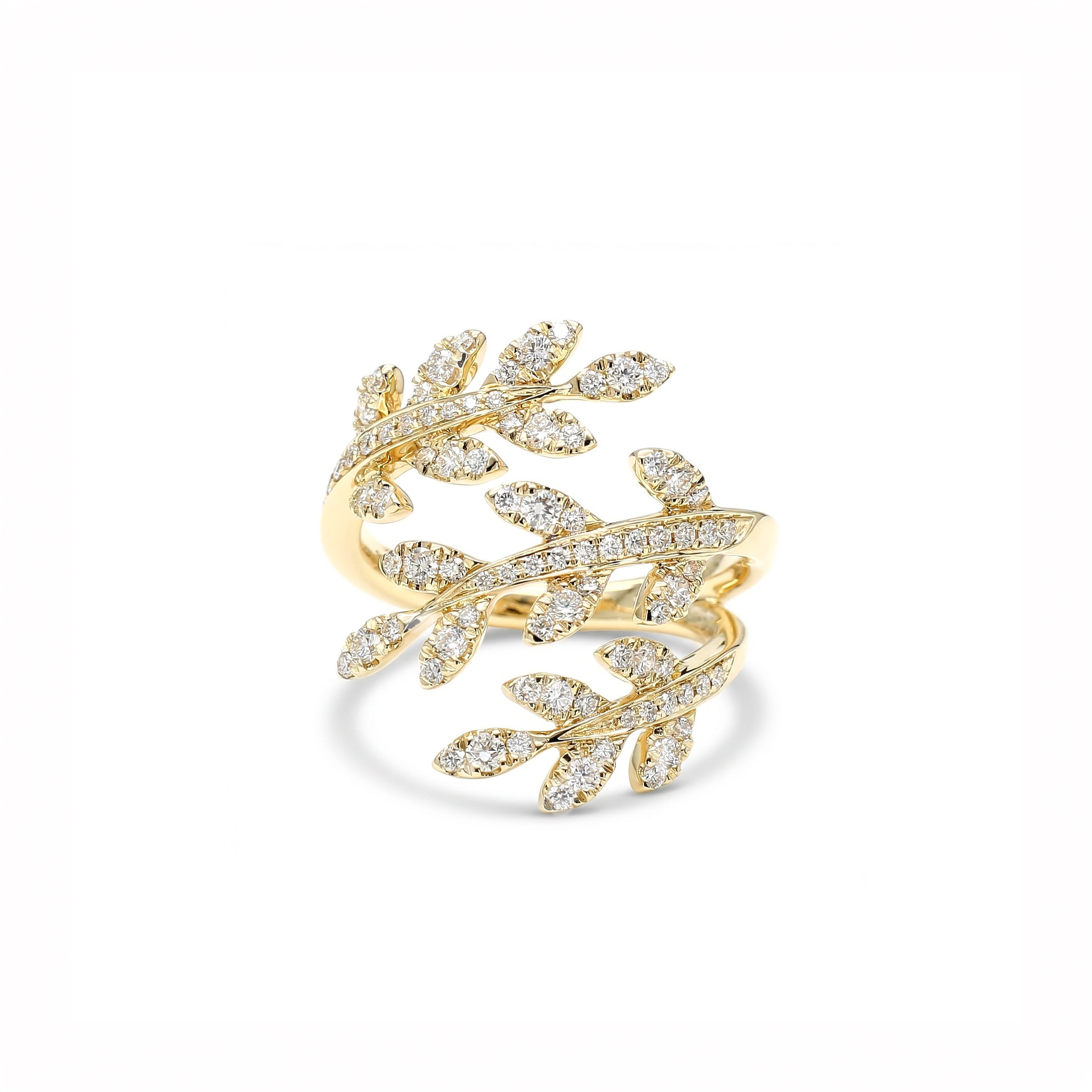 Natural Diamond Spiral Leaf Ring product image 1