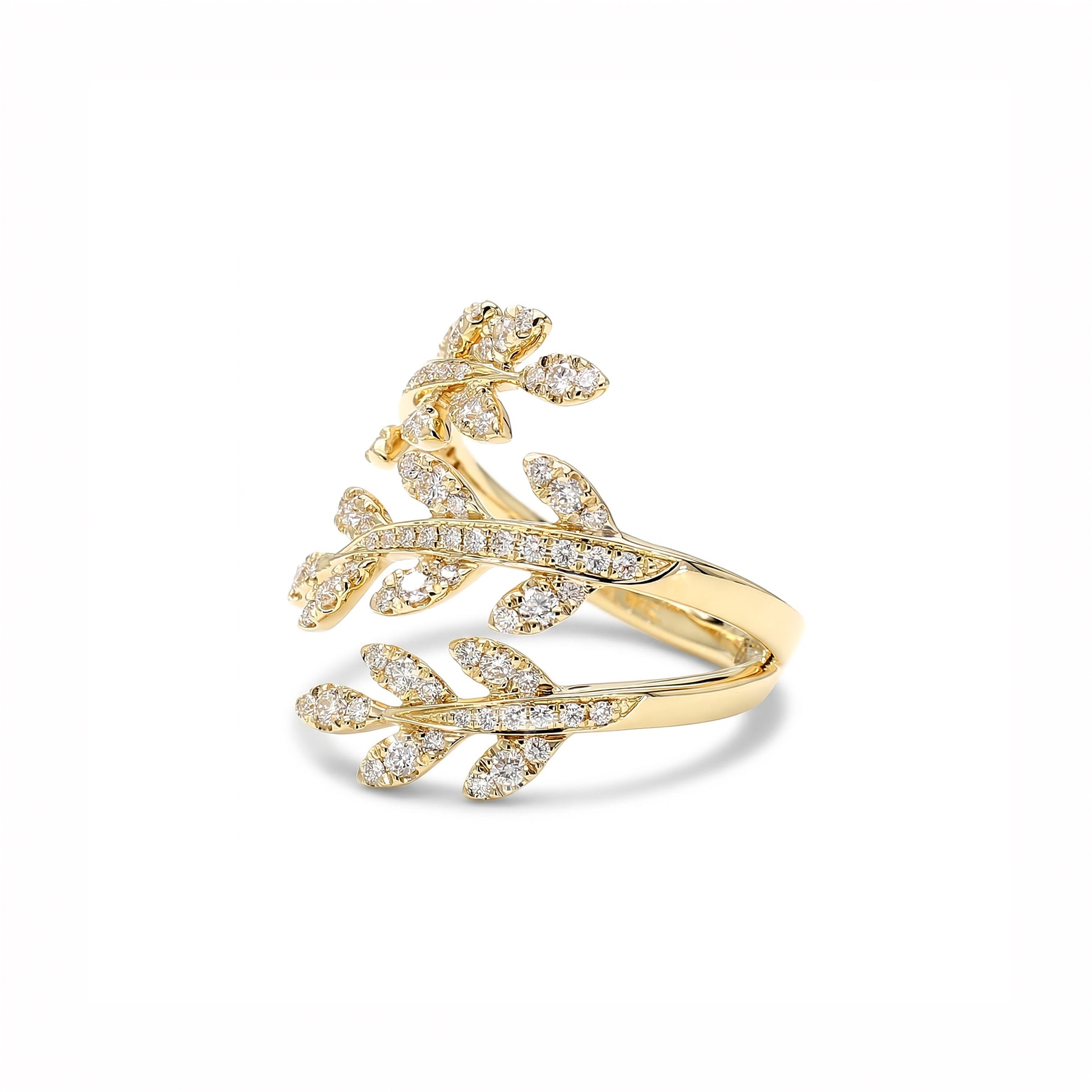Natural Diamond Spiral Leaf Ring product image 2