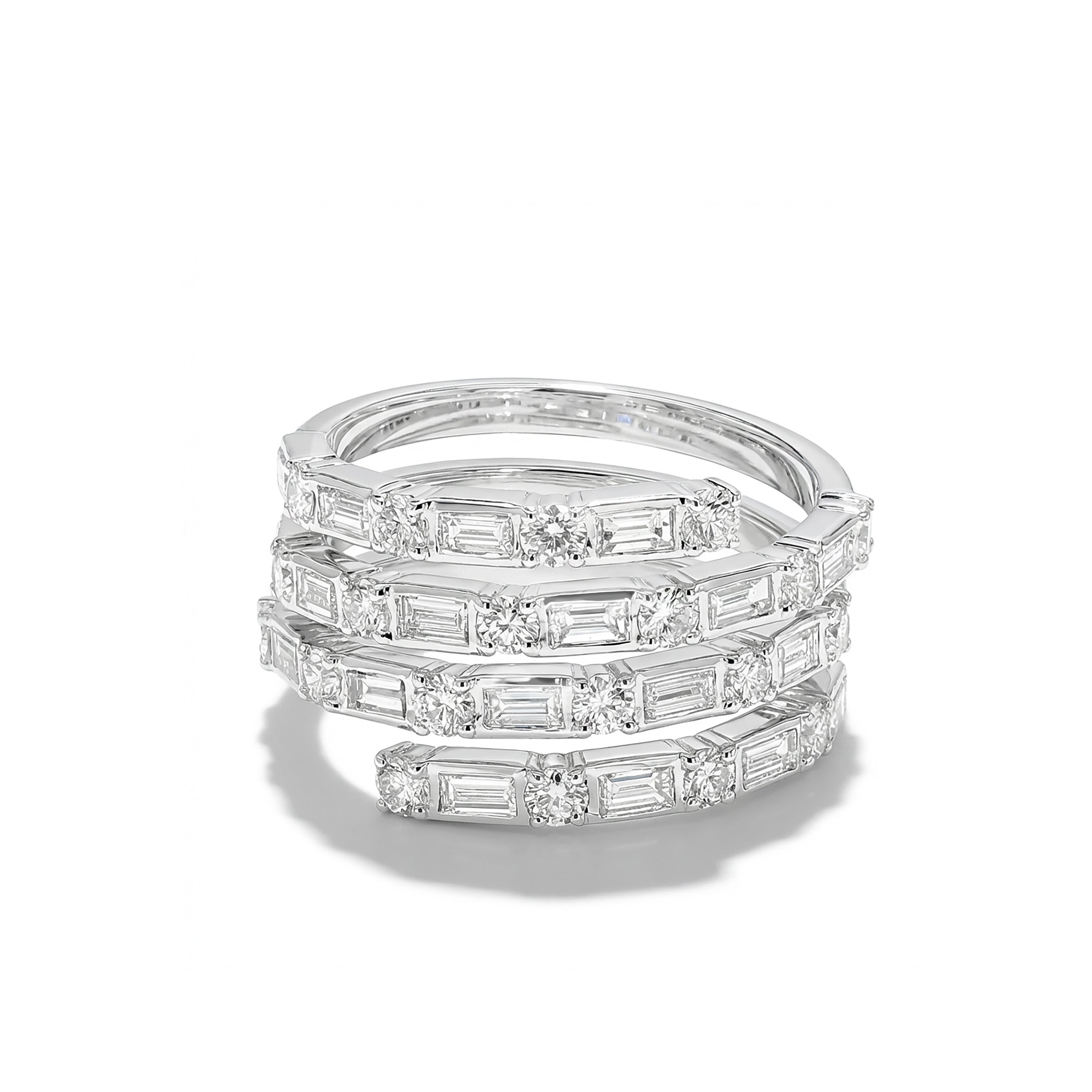 Natural Baguette Diamond Spiral Ring product image 1