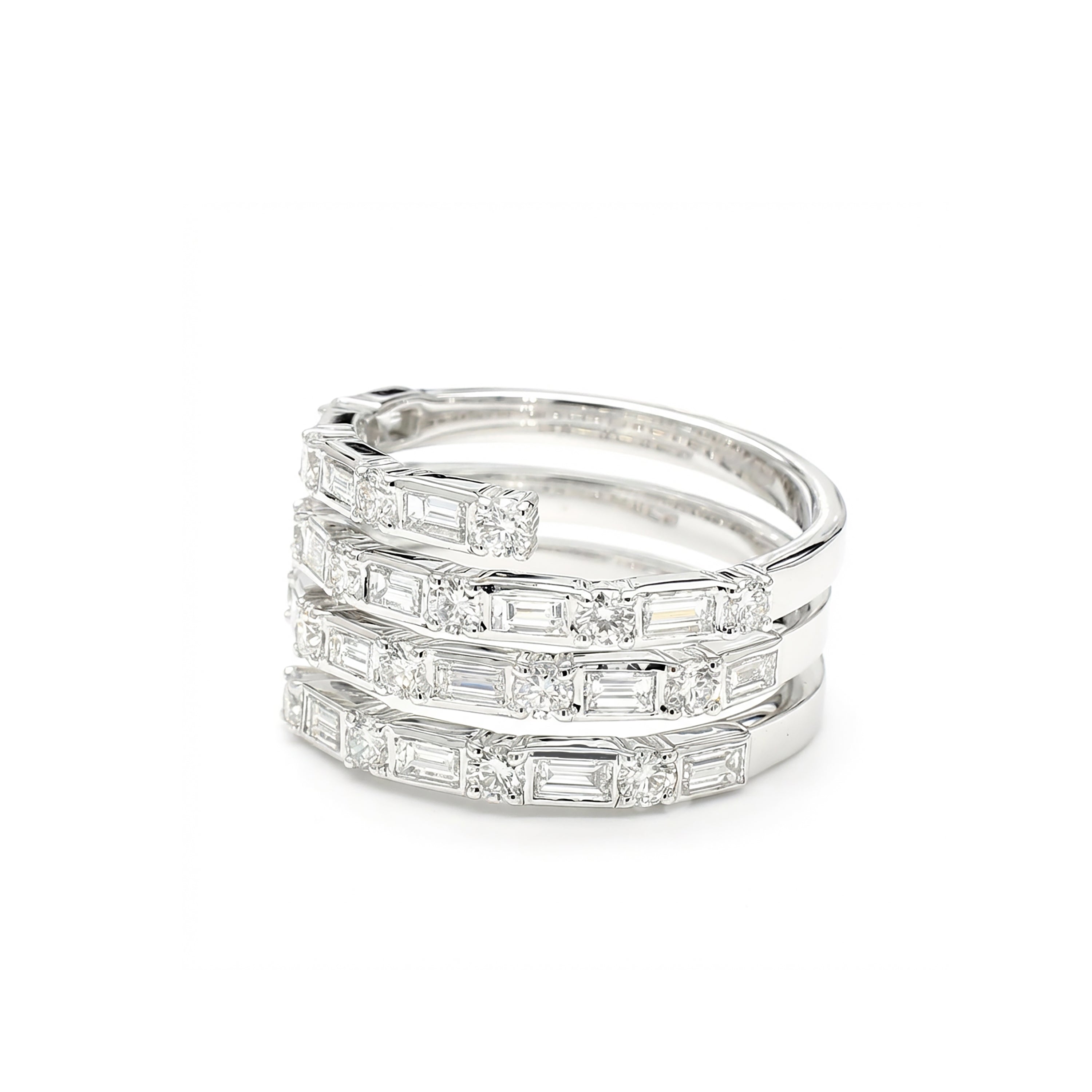 Natural Baguette Diamond Spiral Ring product image 2
