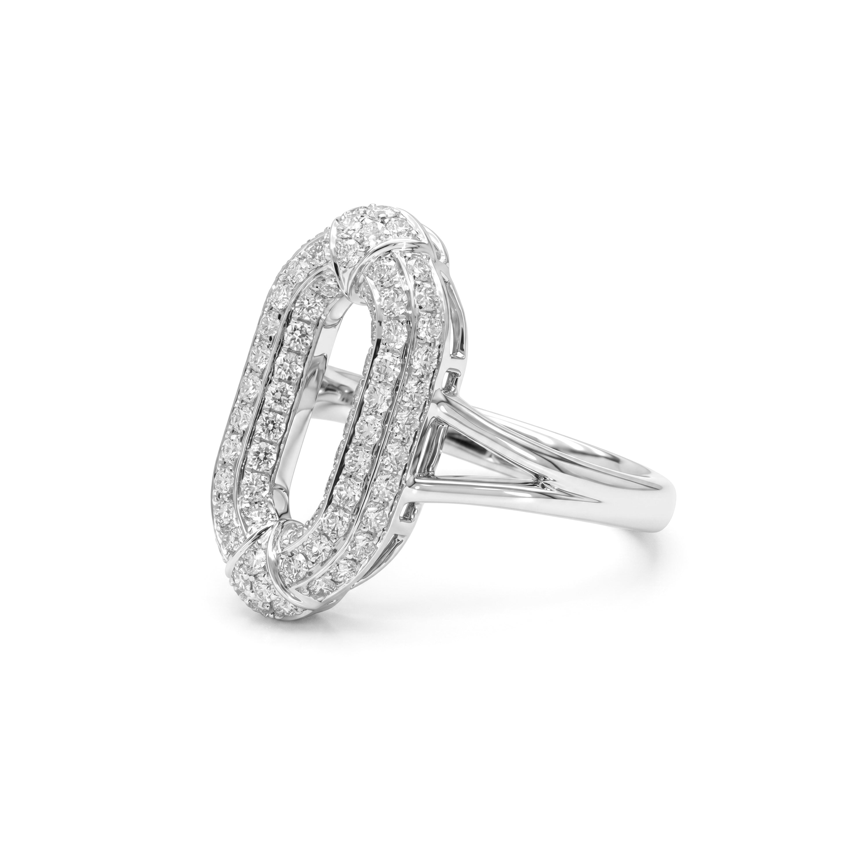 Natural Pavé Diamond Oval Ring