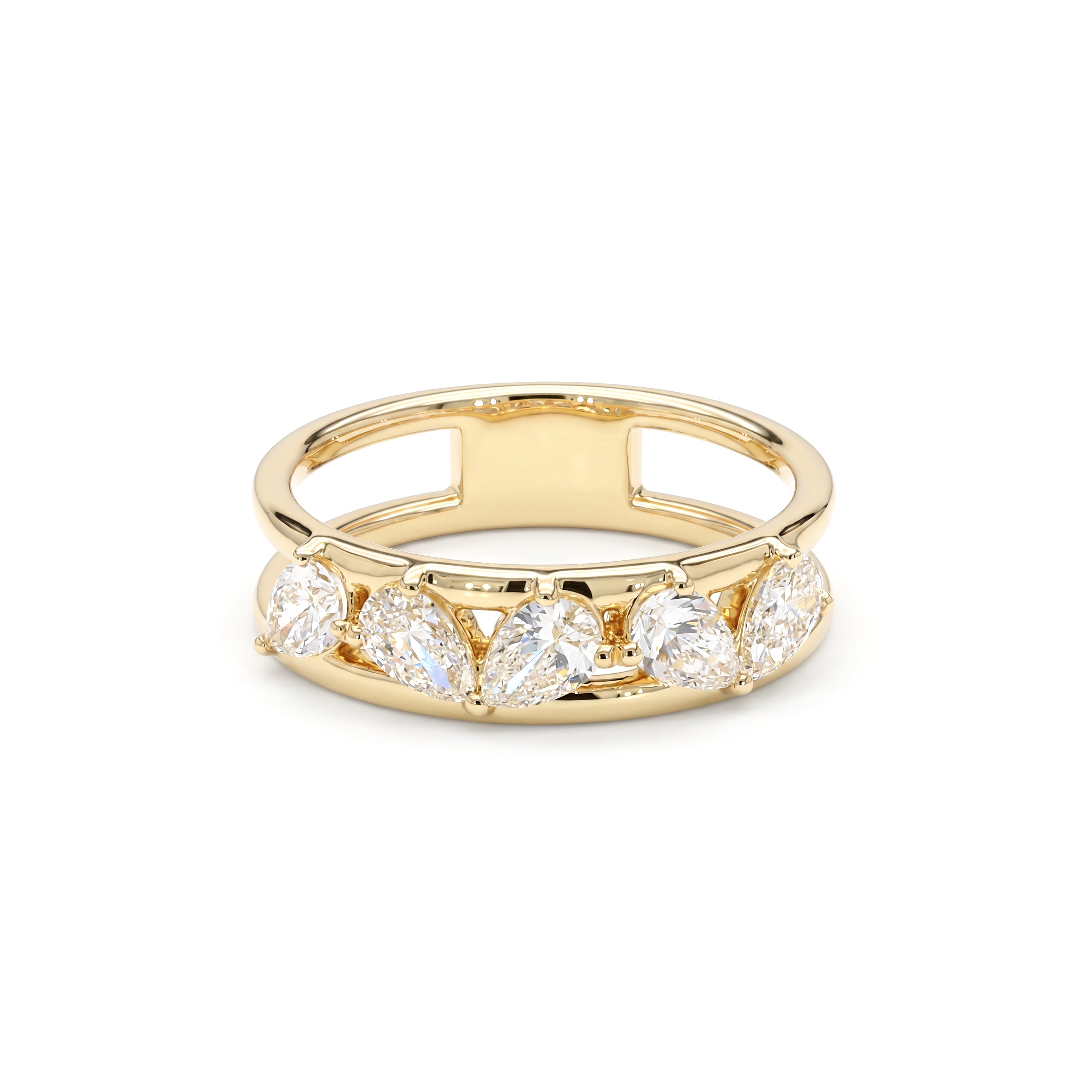Natural Pear Diamond Band
