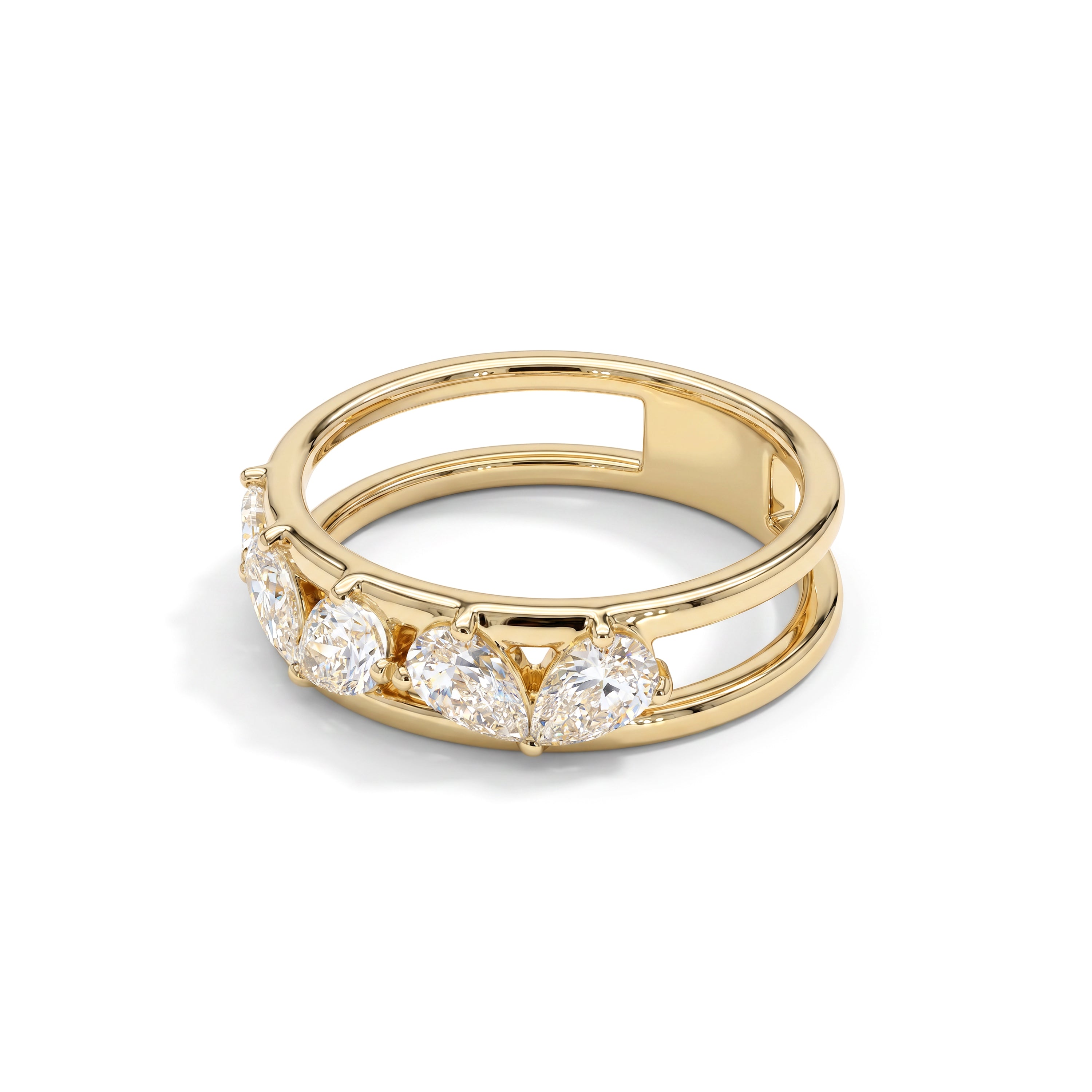 Natural Pear Diamond Band