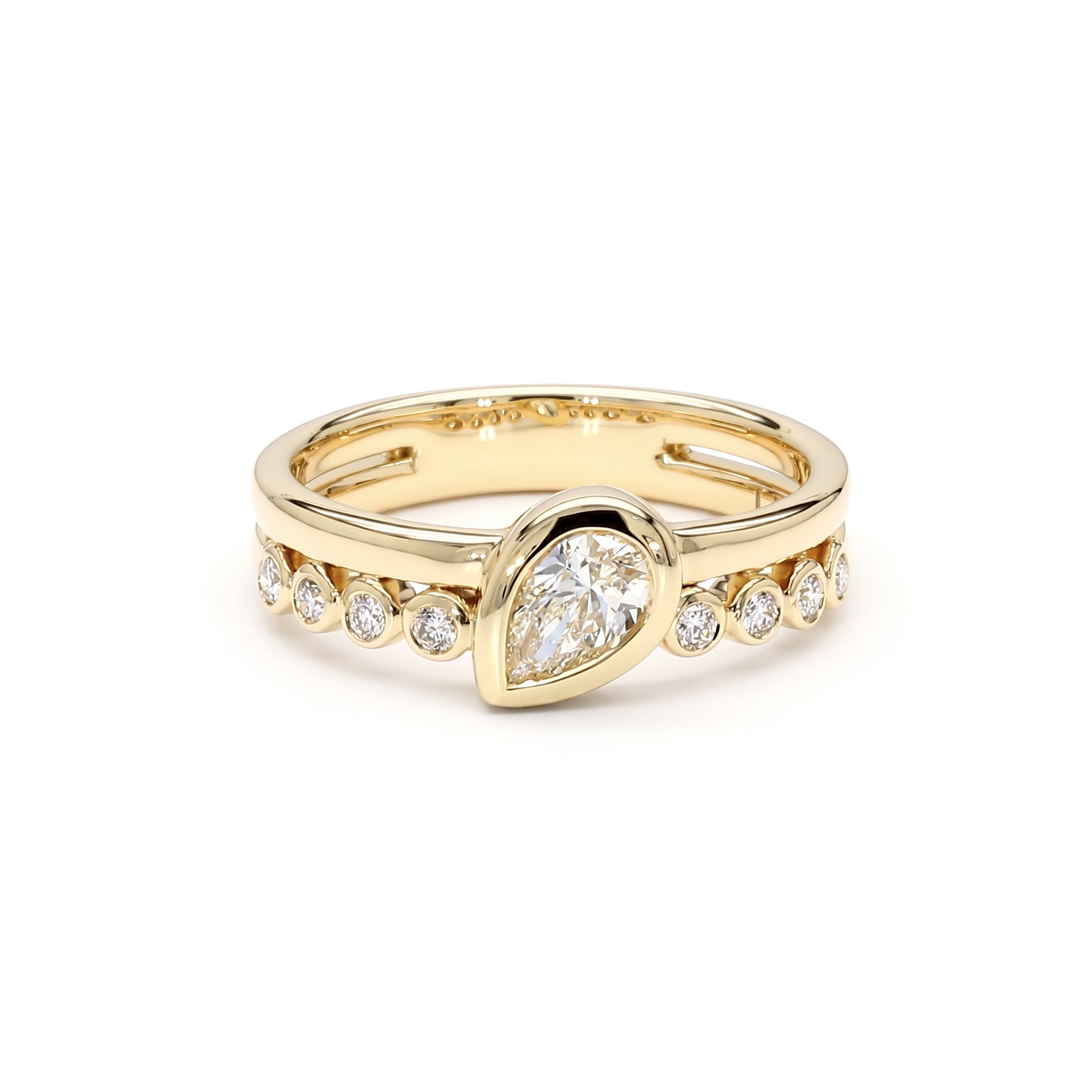 Natural Pear Diamond Bezel Band