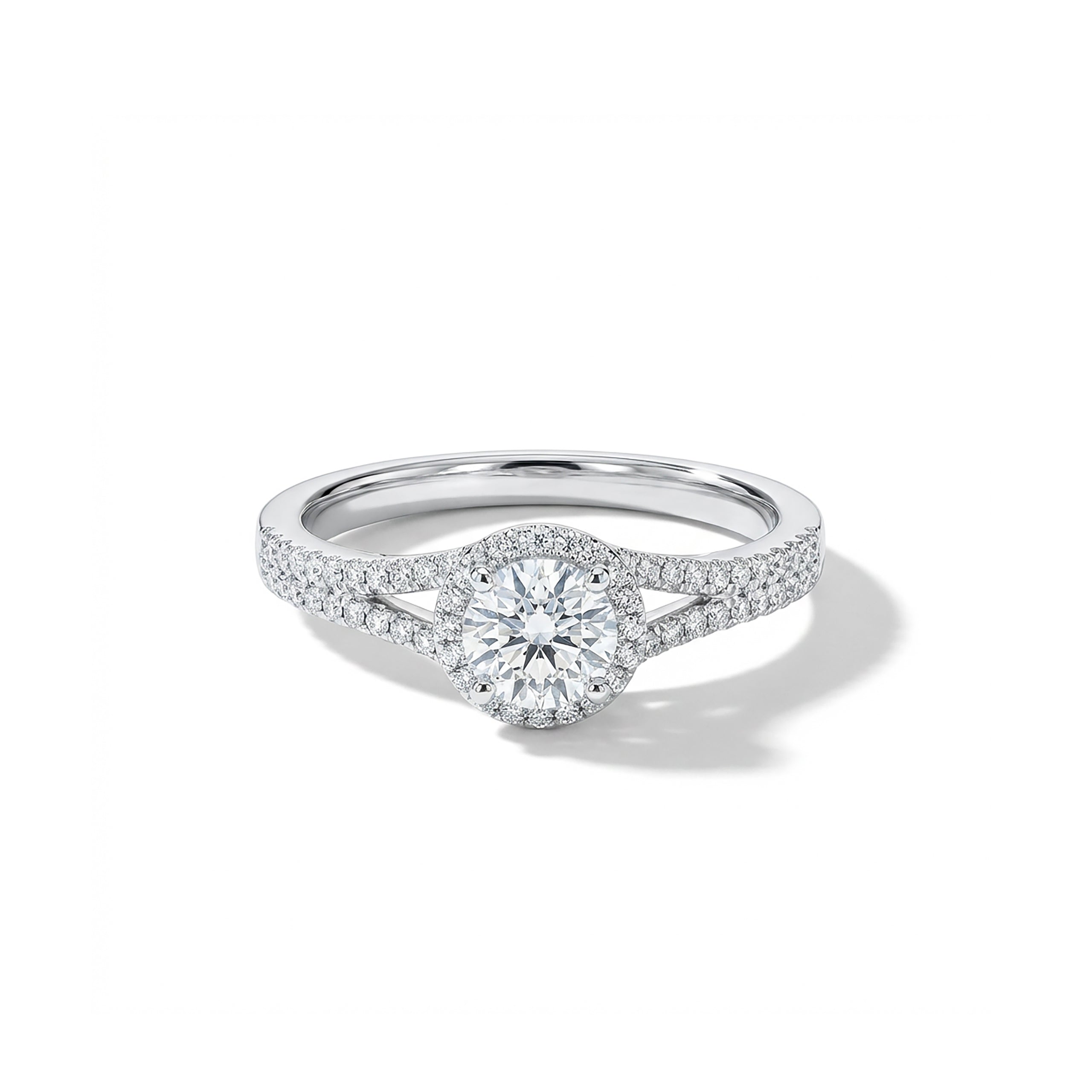 Natural White Round Diamond Halo Ring product image 1