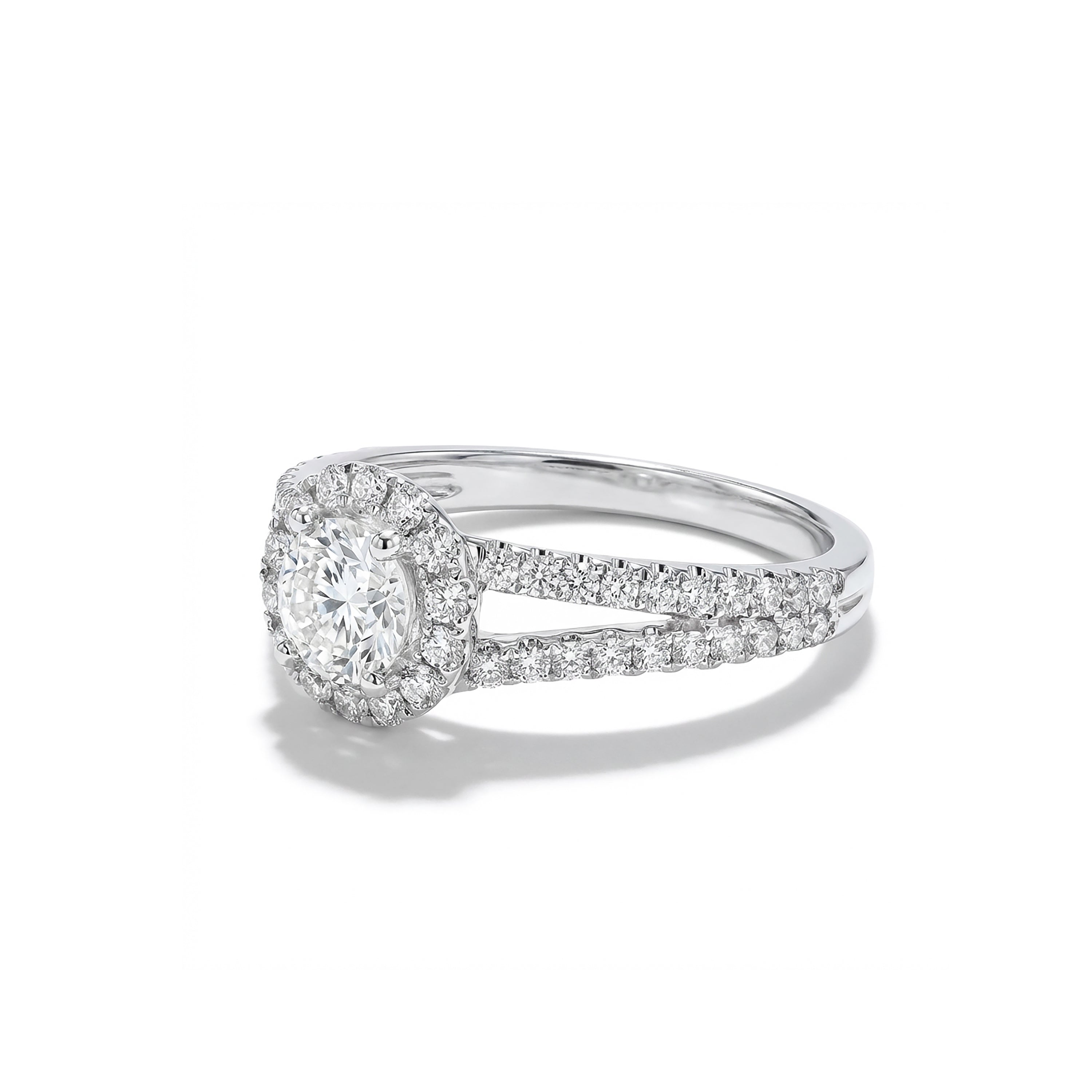 Natural White Round Diamond Halo Ring product image 2