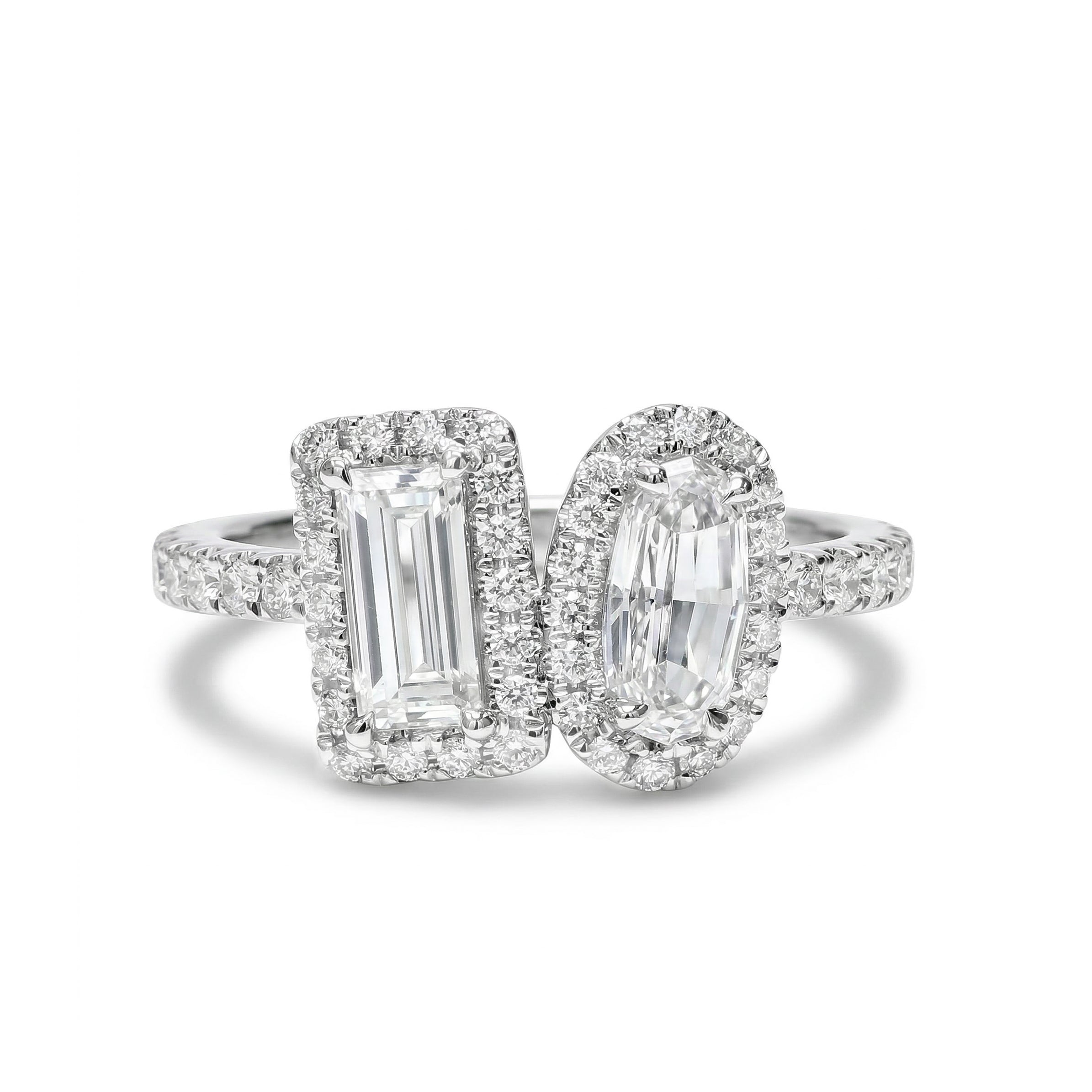 Natural Baguette & Oval Diamond Ring product image 1