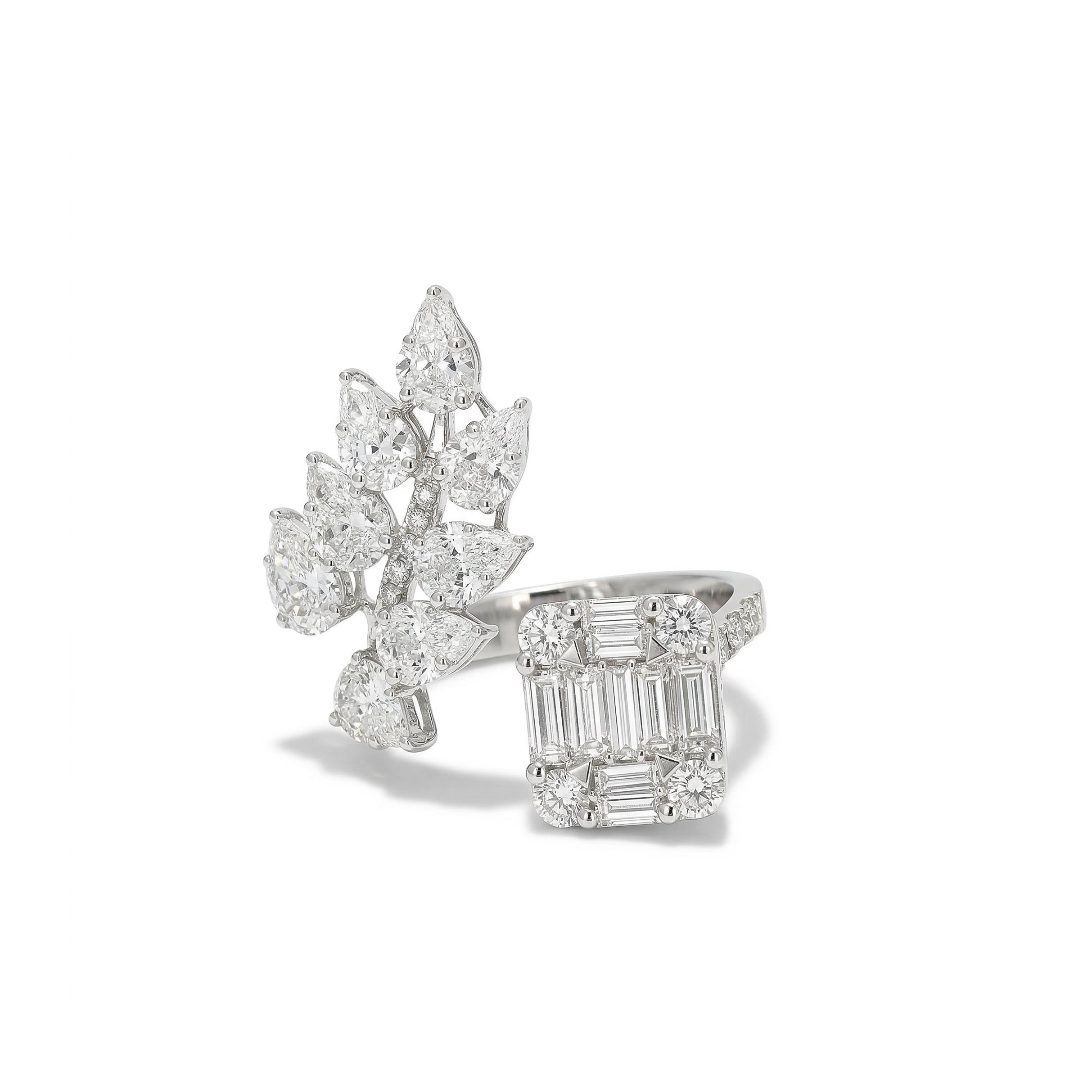 Natural Baguette Diamond Leaf Ring product image 2