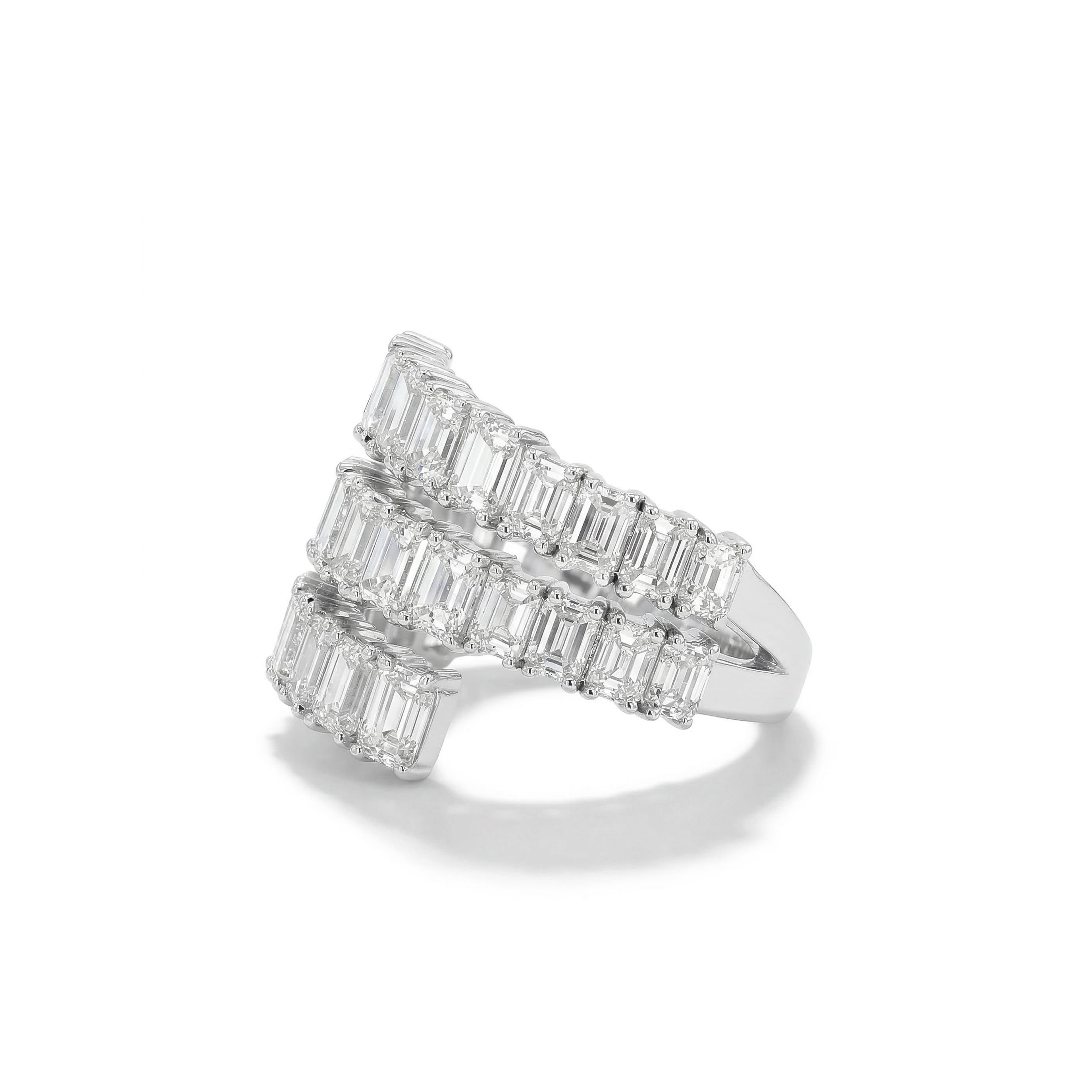 Natural Emerald Cut Diamond Spiral Ring product image 2