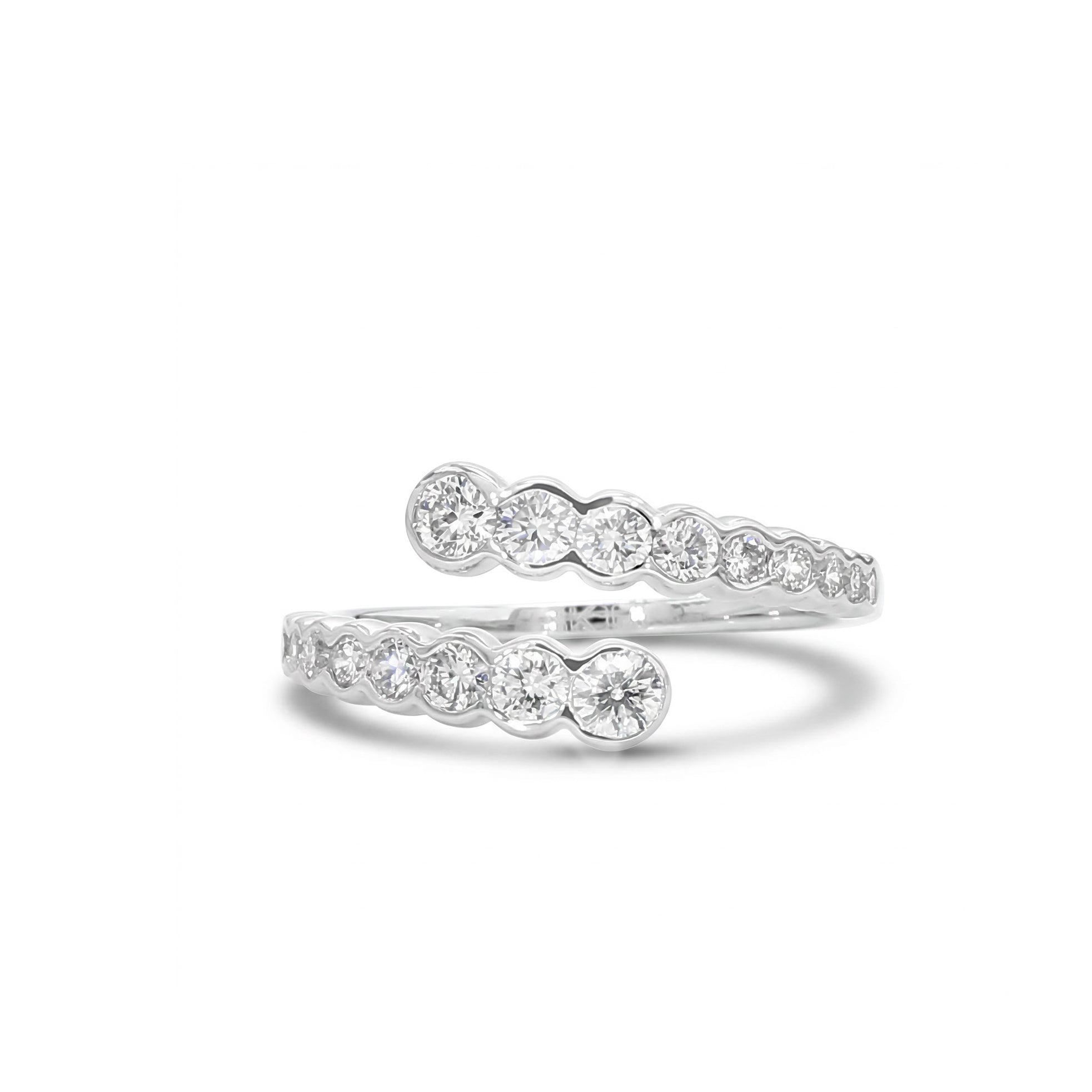 Natural Diamond Bezel Crossover Ring product image 1