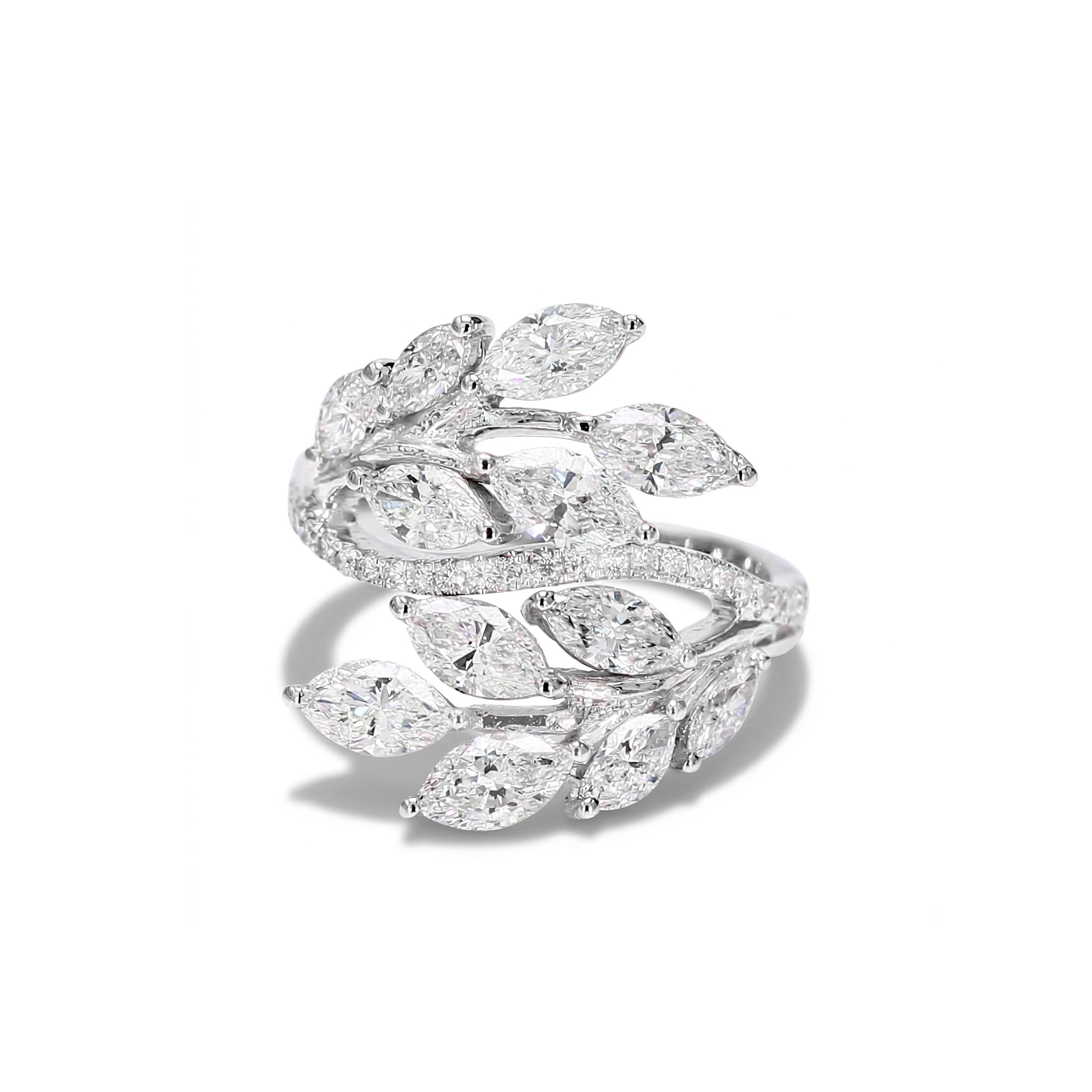 Natural Marquise Diamond Leaf Ring product image 1